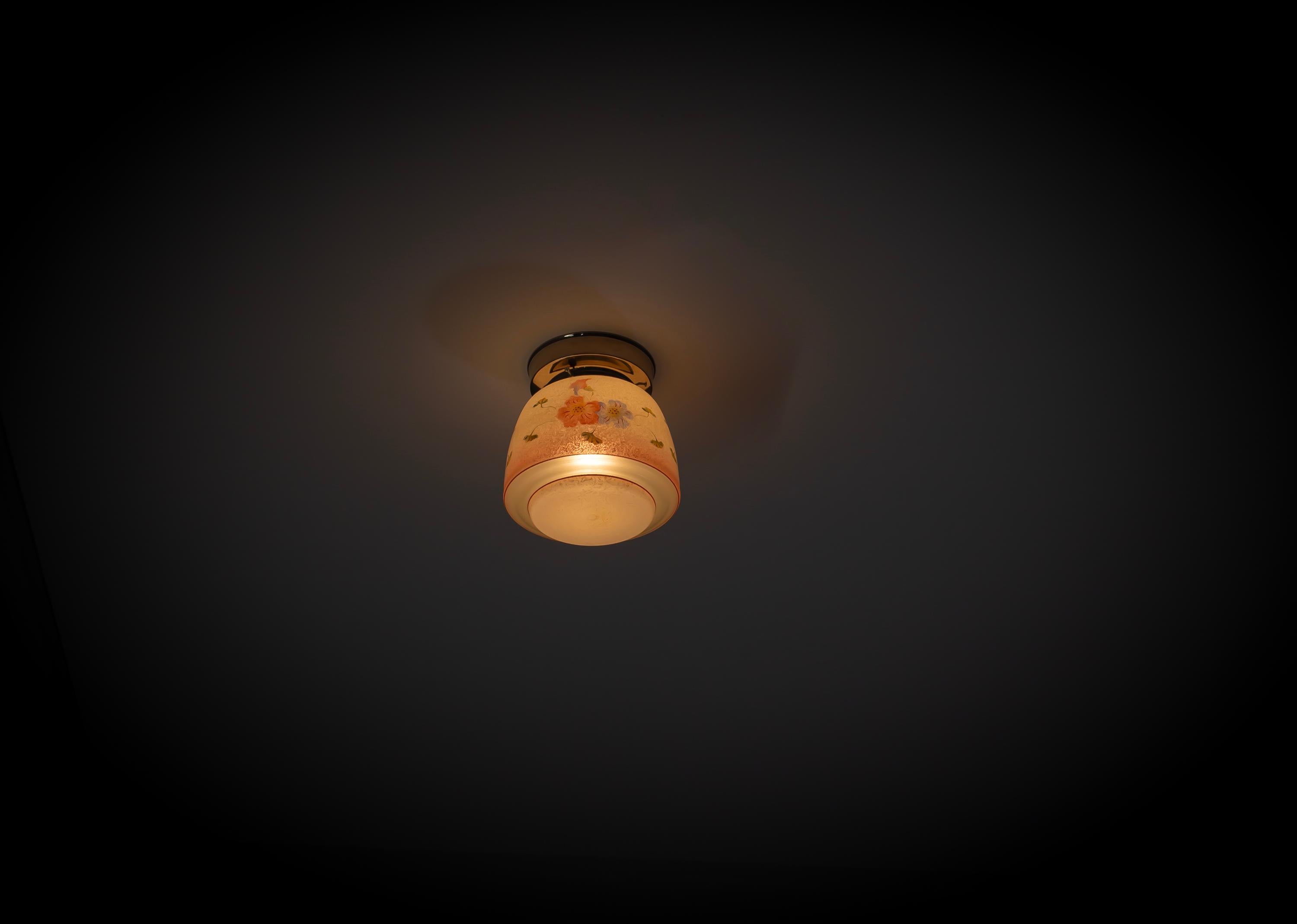 Scandinavian Flush Mount Ceiling Light, 1950s, UL-ready For Sale 4