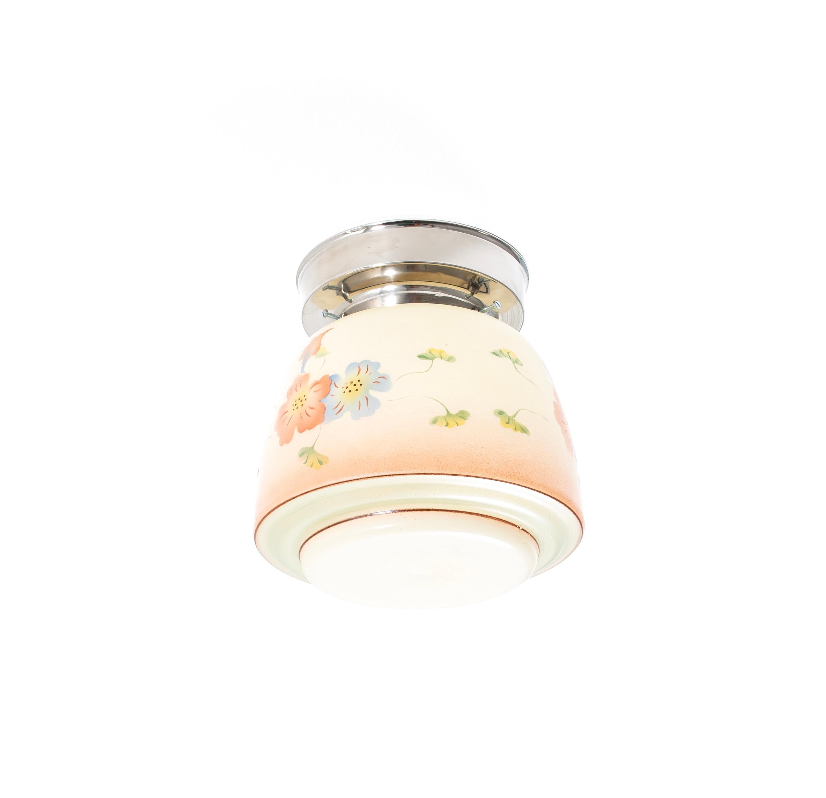 Mid-20th Century Scandinavian Flush Mount Ceiling Light, 1950s, UL-ready For Sale