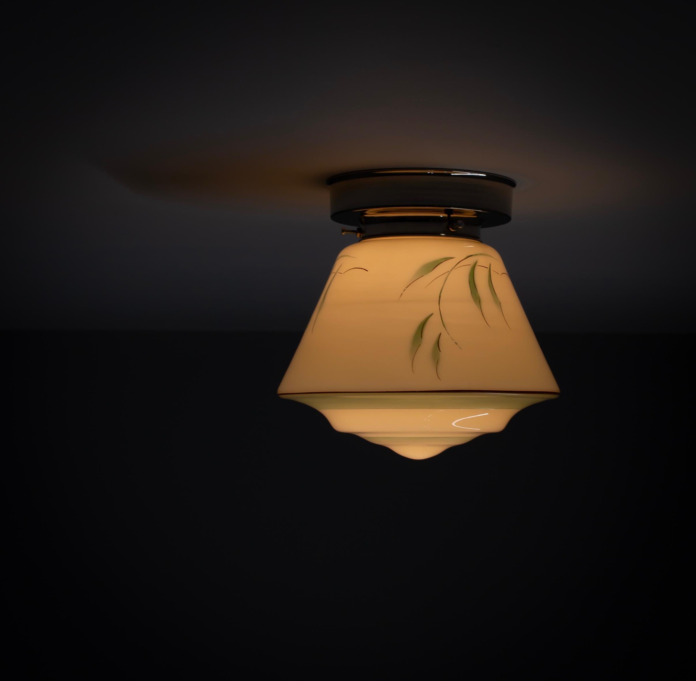 Scandinavian Flush Mount Ceiling Light, 1950s, UL-ready For Sale 1