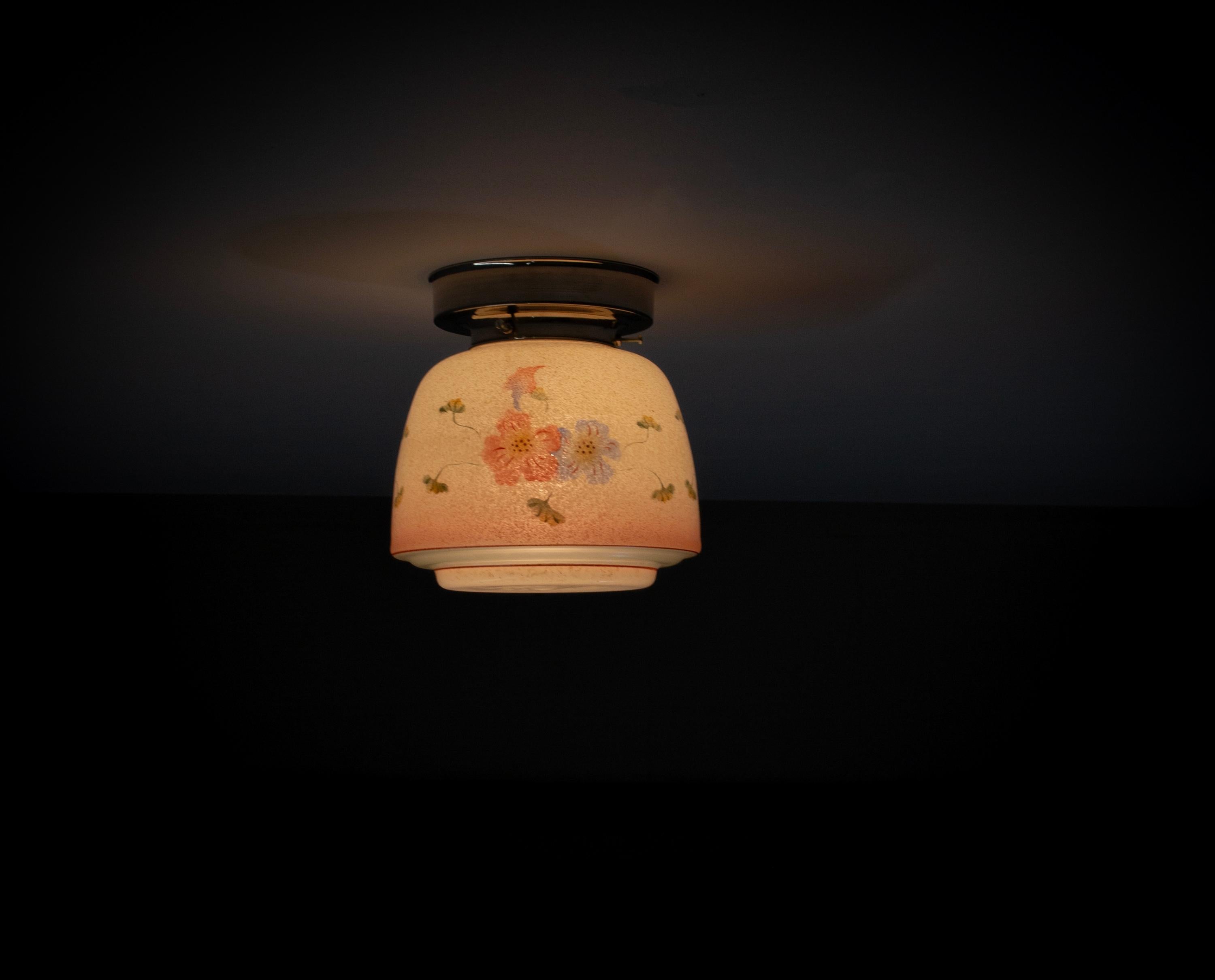 Scandinavian Flush Mount Ceiling Light, 1950s, UL-ready For Sale 1