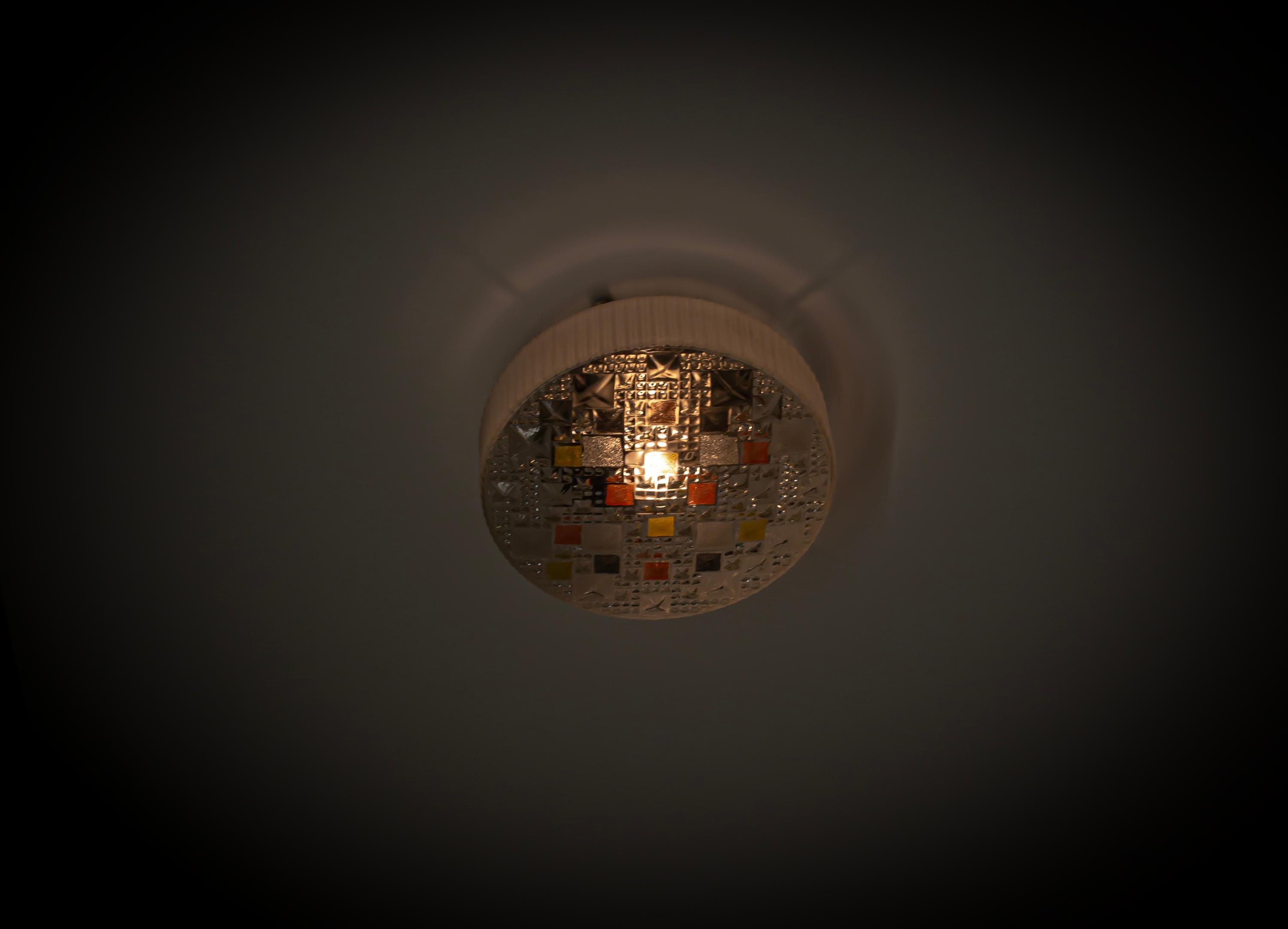 Scandinavian Flush Mount Ceiling Light, 1960s Bon état - En vente à Oslo, NO