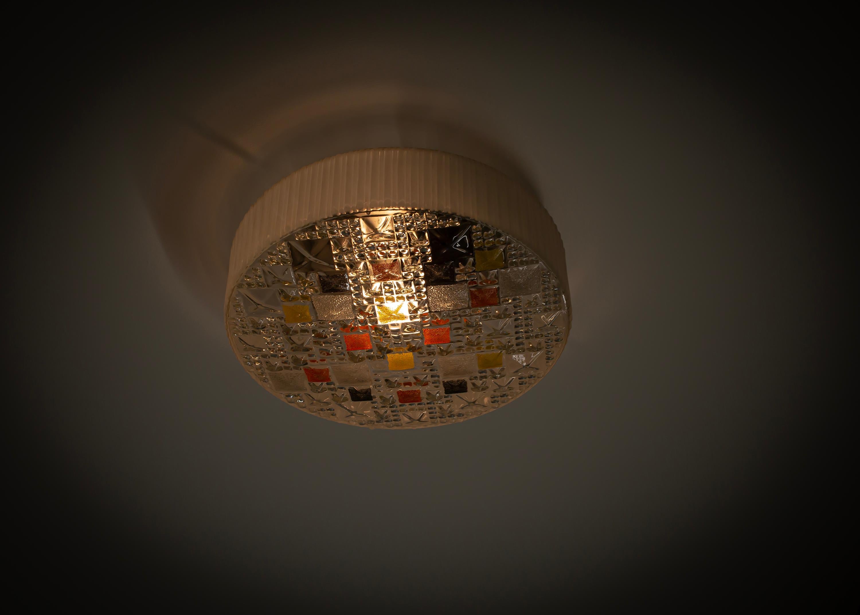 Milieu du XXe siècle Scandinavian Flush Mount Ceiling Light, 1960s en vente