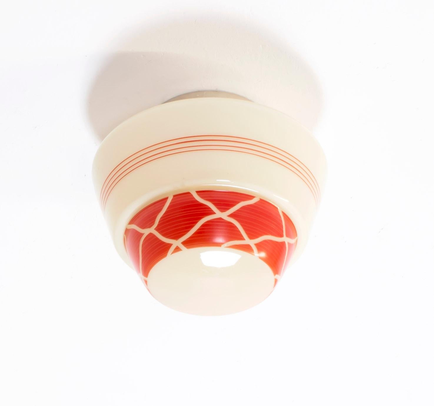 Mid-Century Modern Scandinavian Flushmount Ceiling Lamp, 1950s For Sale
