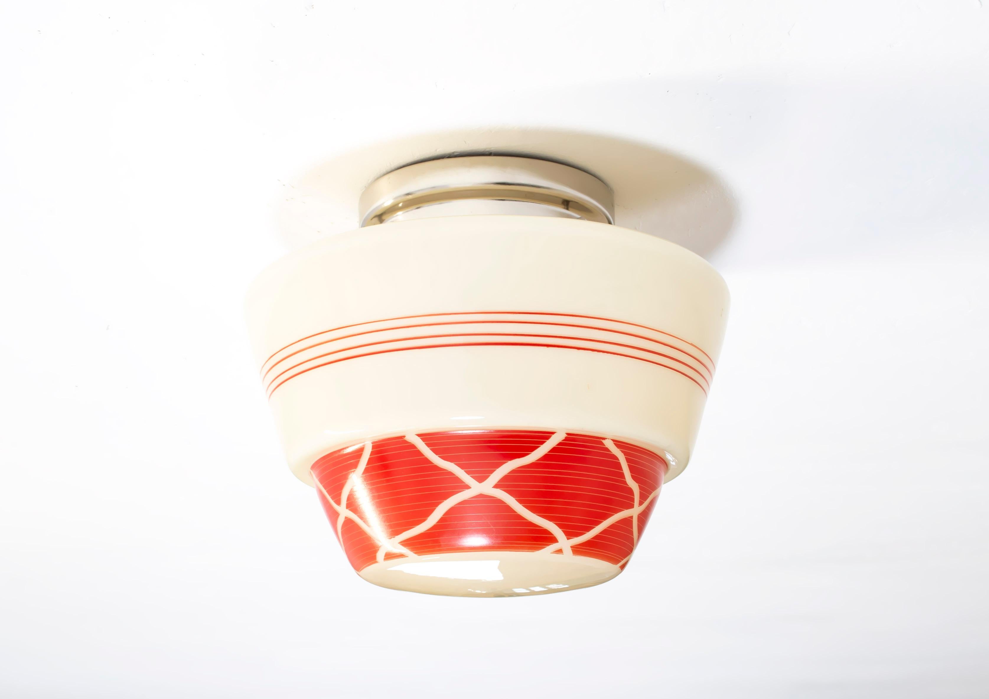 Norwegian Scandinavian Flushmount Ceiling Lamp, 1950s For Sale