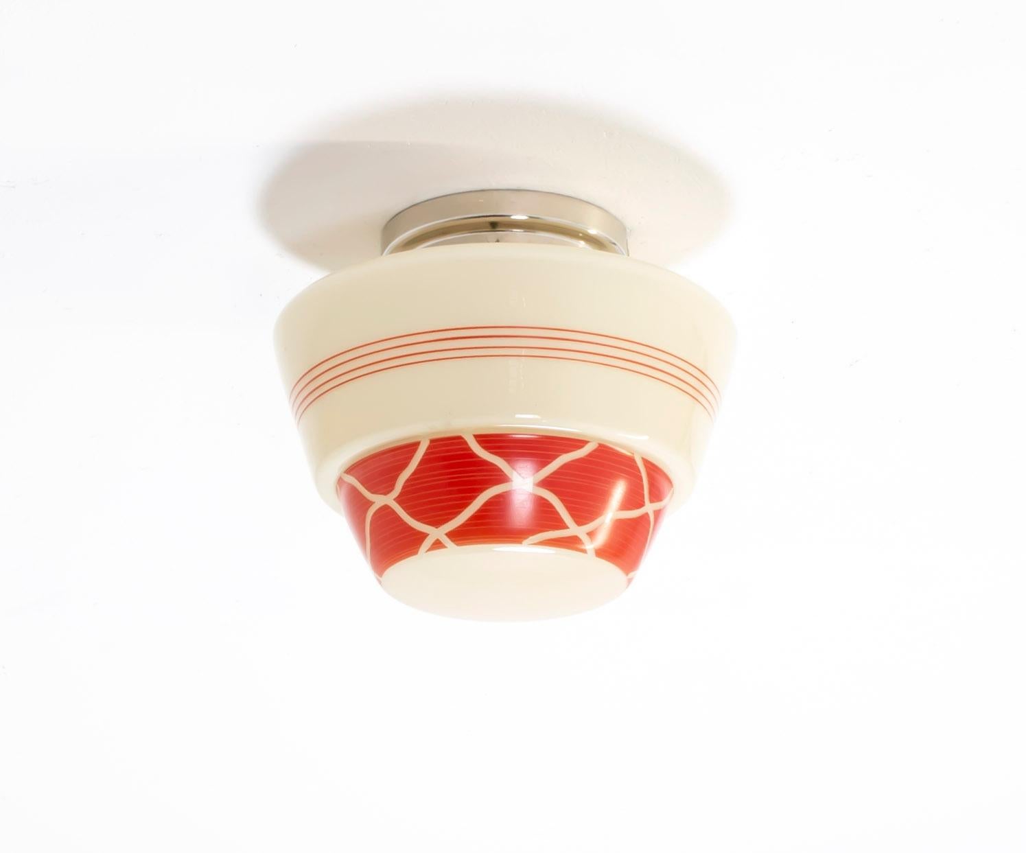 Scandinavian Flushmount Ceiling Lamp, 1950s In Good Condition For Sale In Oslo, NO