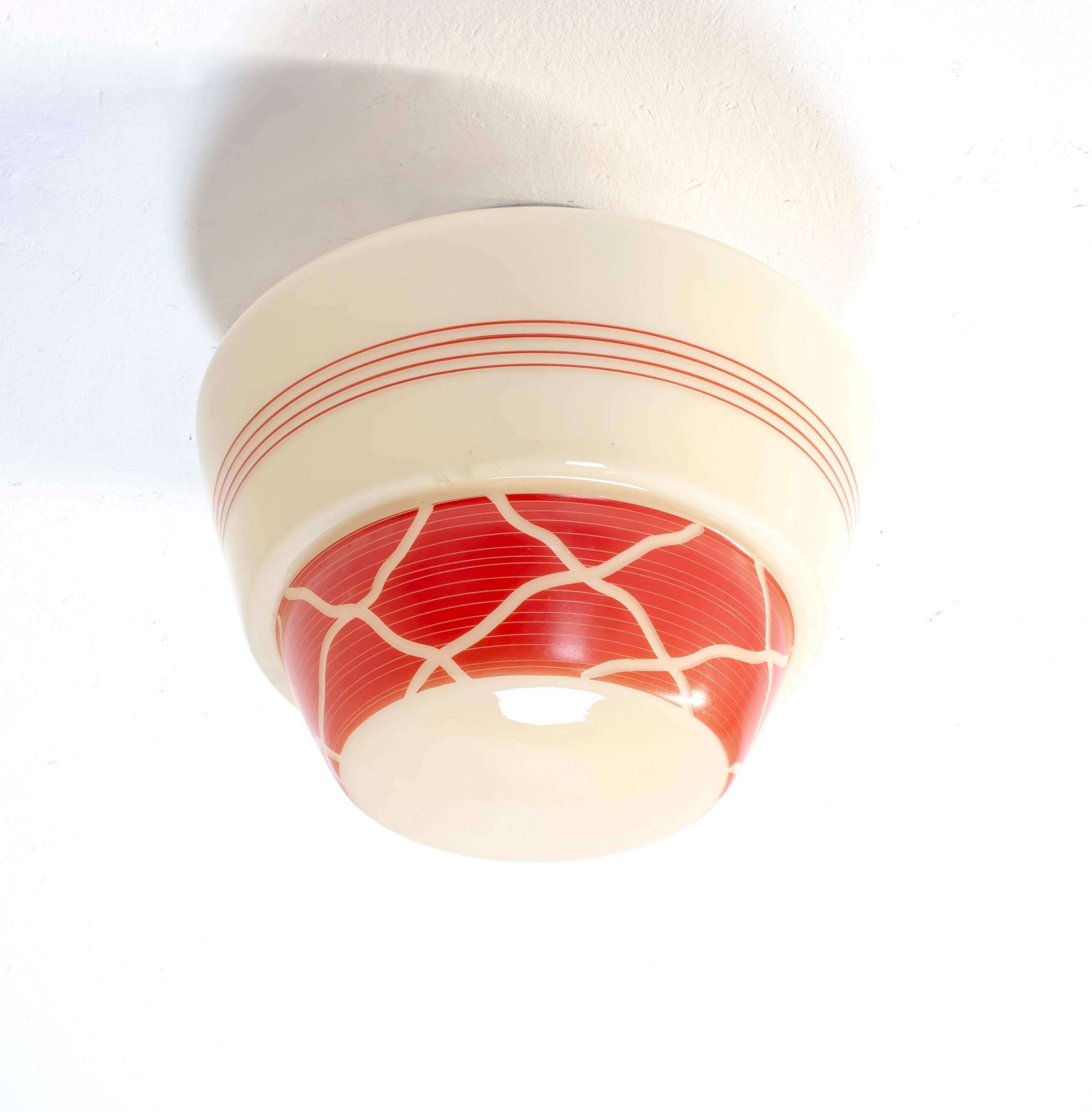 Mid-20th Century Scandinavian Flushmount Ceiling Lamp, 1950s For Sale
