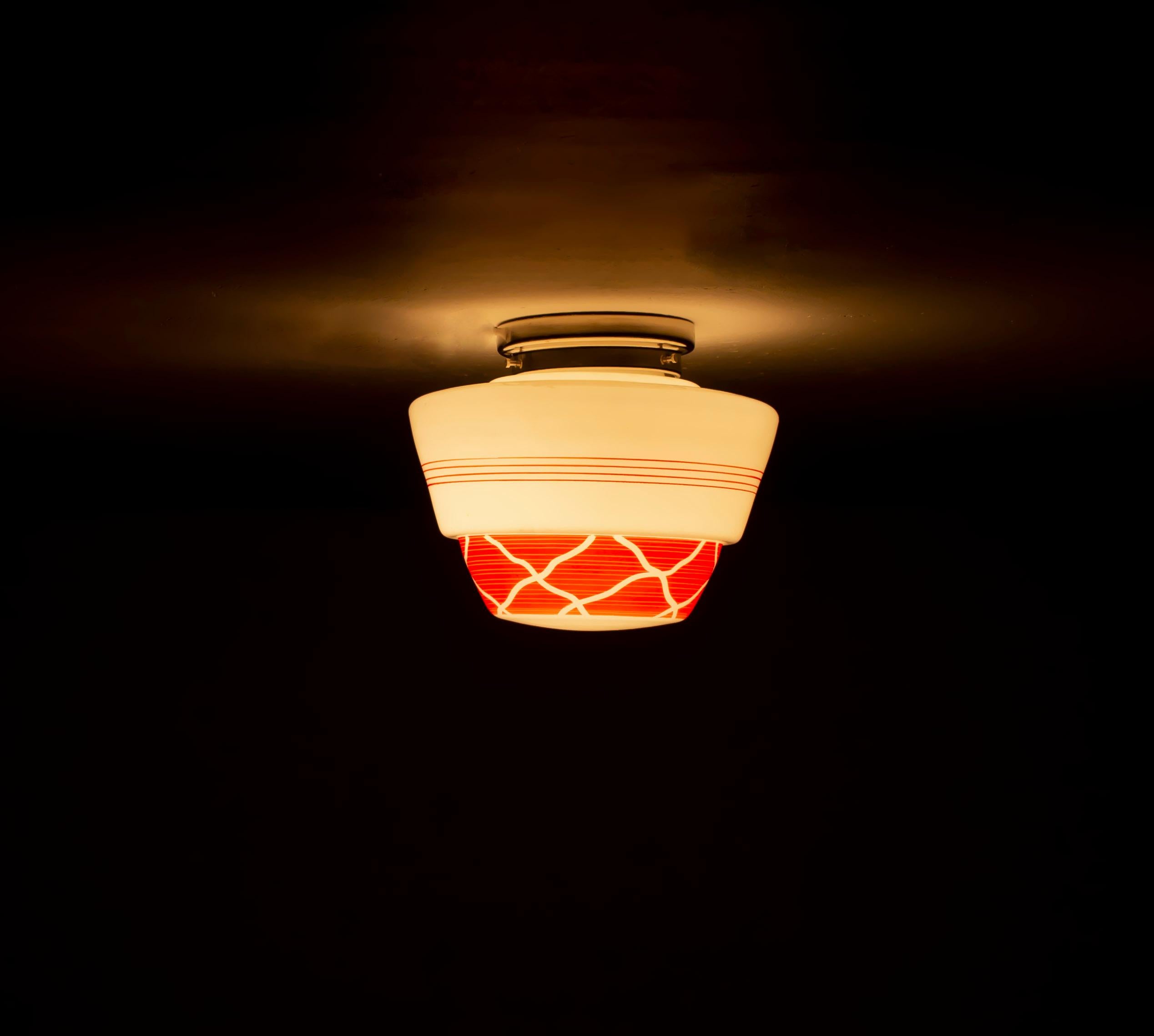 Brass Scandinavian Flushmount Ceiling Lamp, 1950s For Sale