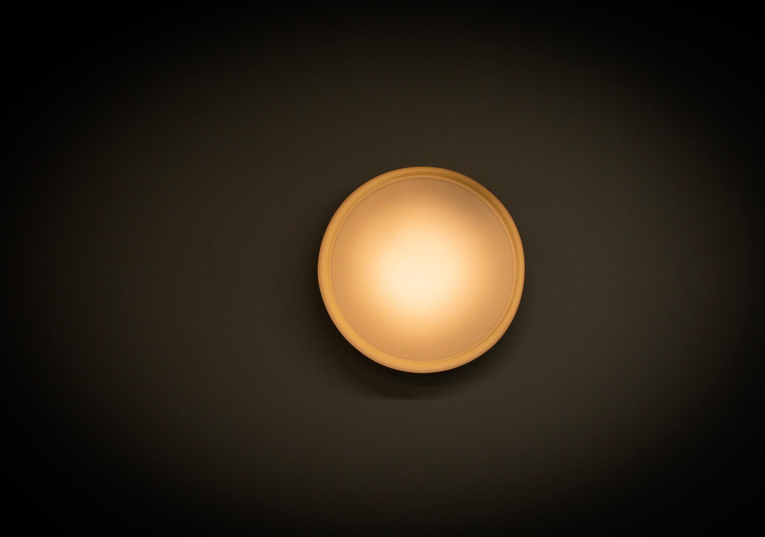 Laiton Scandinavian Flushmount Ceiling Lamp, 1950s en vente