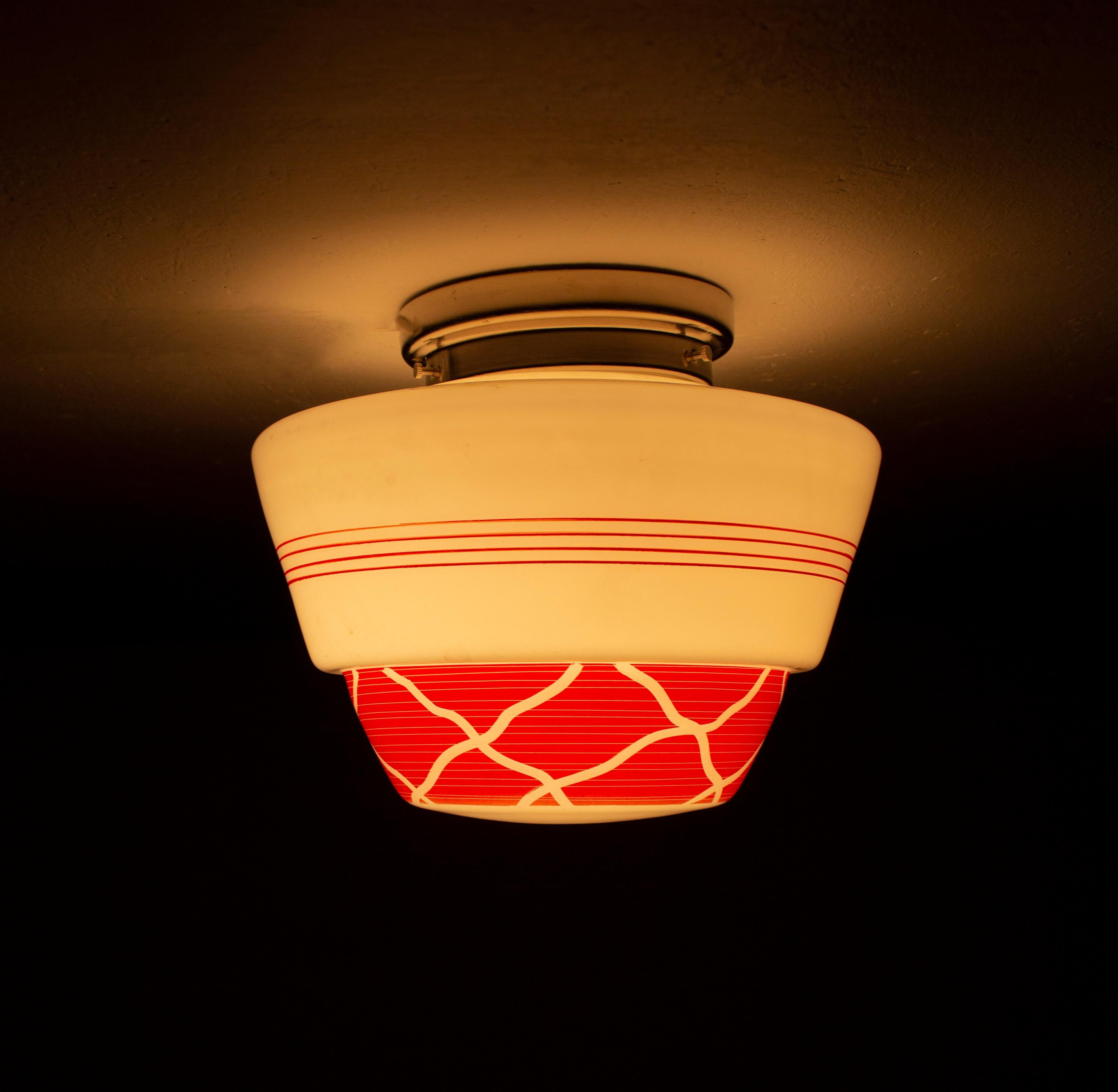 Scandinavian Flushmount Ceiling Lamp, 1950s For Sale 1