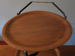 Scandinavian Foldable Teak and Metal Serving Cart by Ary Fanerprodukte