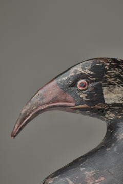 Scandinavian Folk Art Carved Decoy Duck, Denmark, 1910s