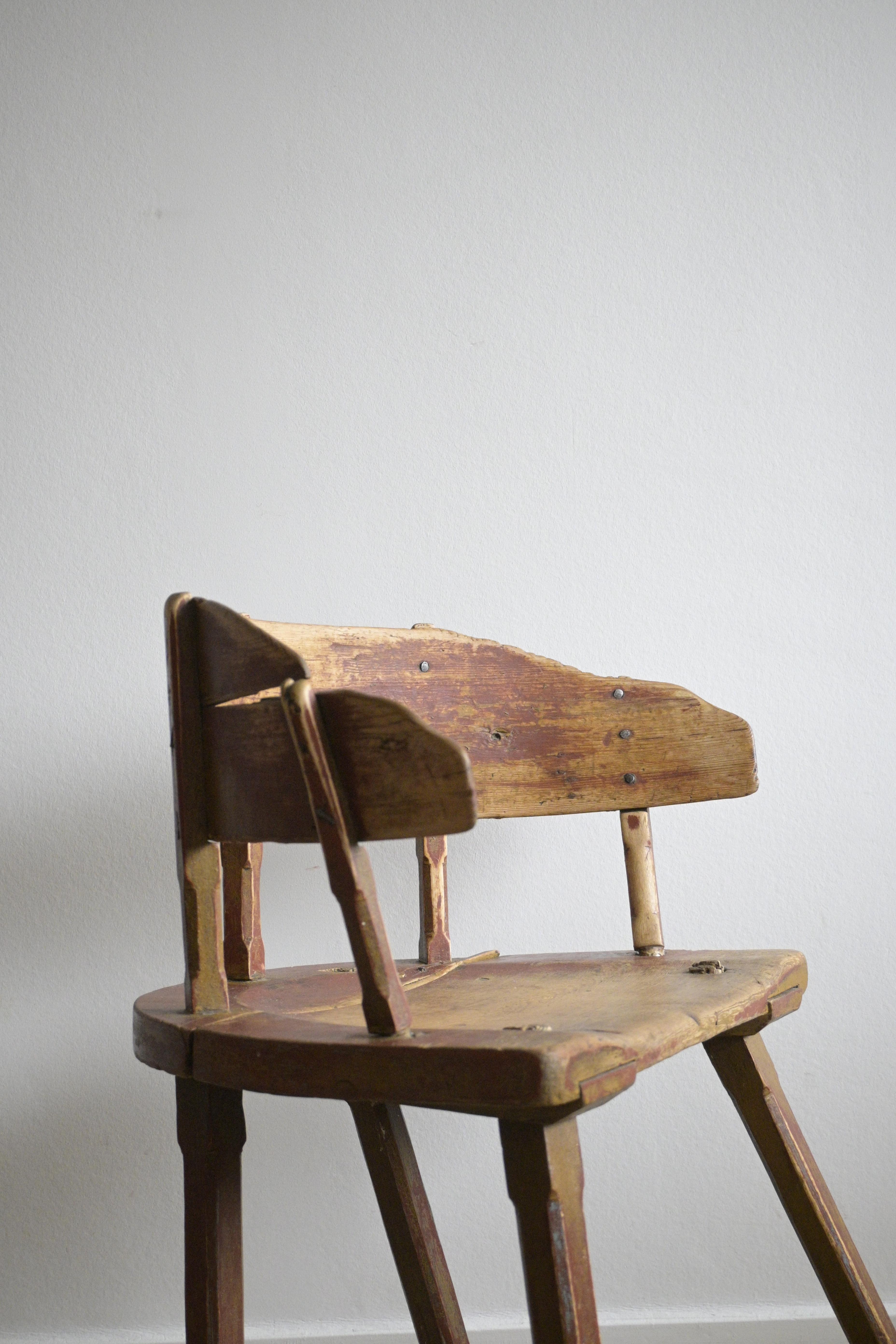 Norwegian Scandinavian folk art chair circa 1830-50s For Sale