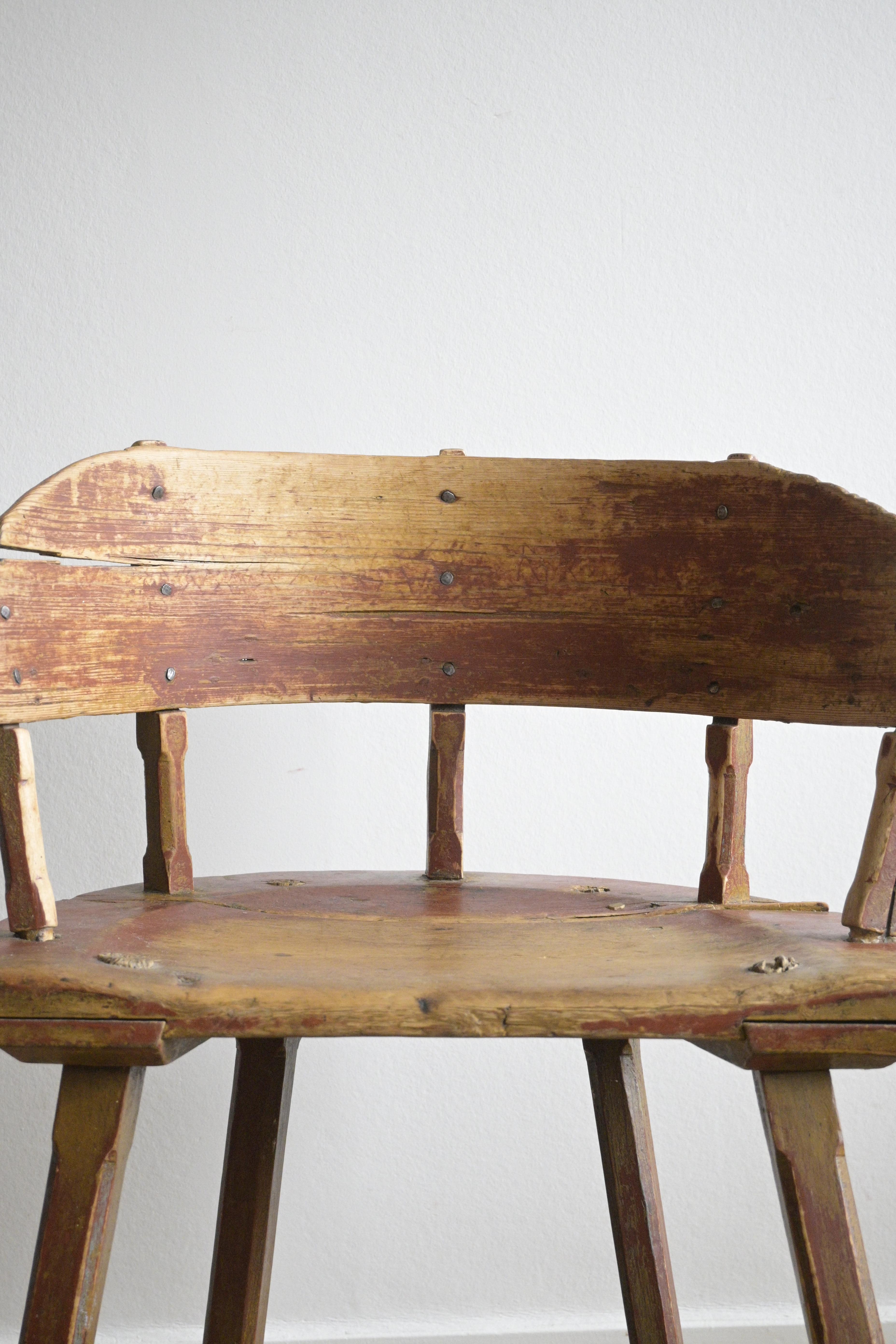 Birch Scandinavian folk art chair circa 1830-50s For Sale