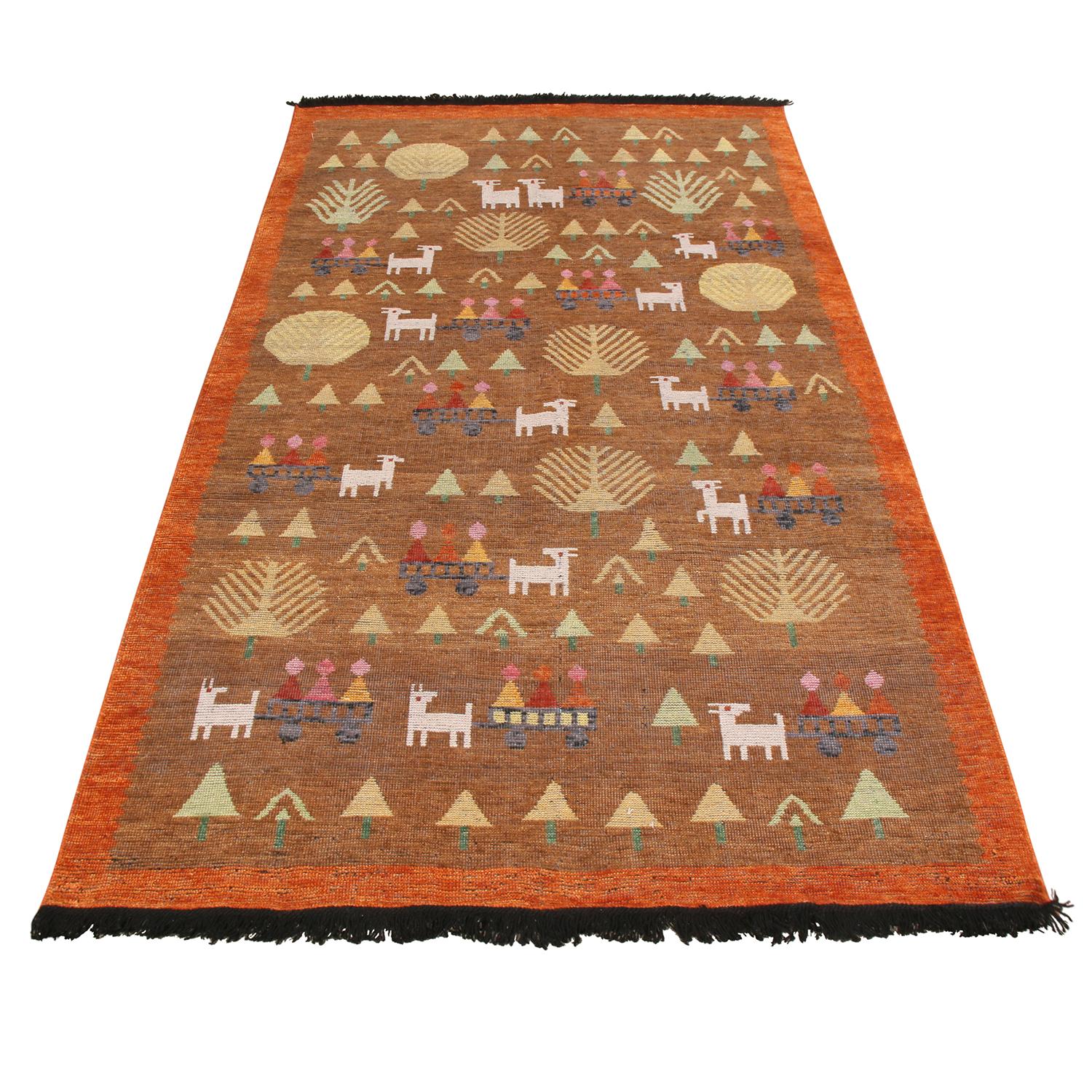 Questo tappeto annodato a mano su misura rappresenta l'ultima audace aggiunta alla collezione Burano di Rug & Kilim, rinomata per il suo metodo pionieristico di catturare motivi classici con interpretazioni particolarmente europee di ispirazioni
