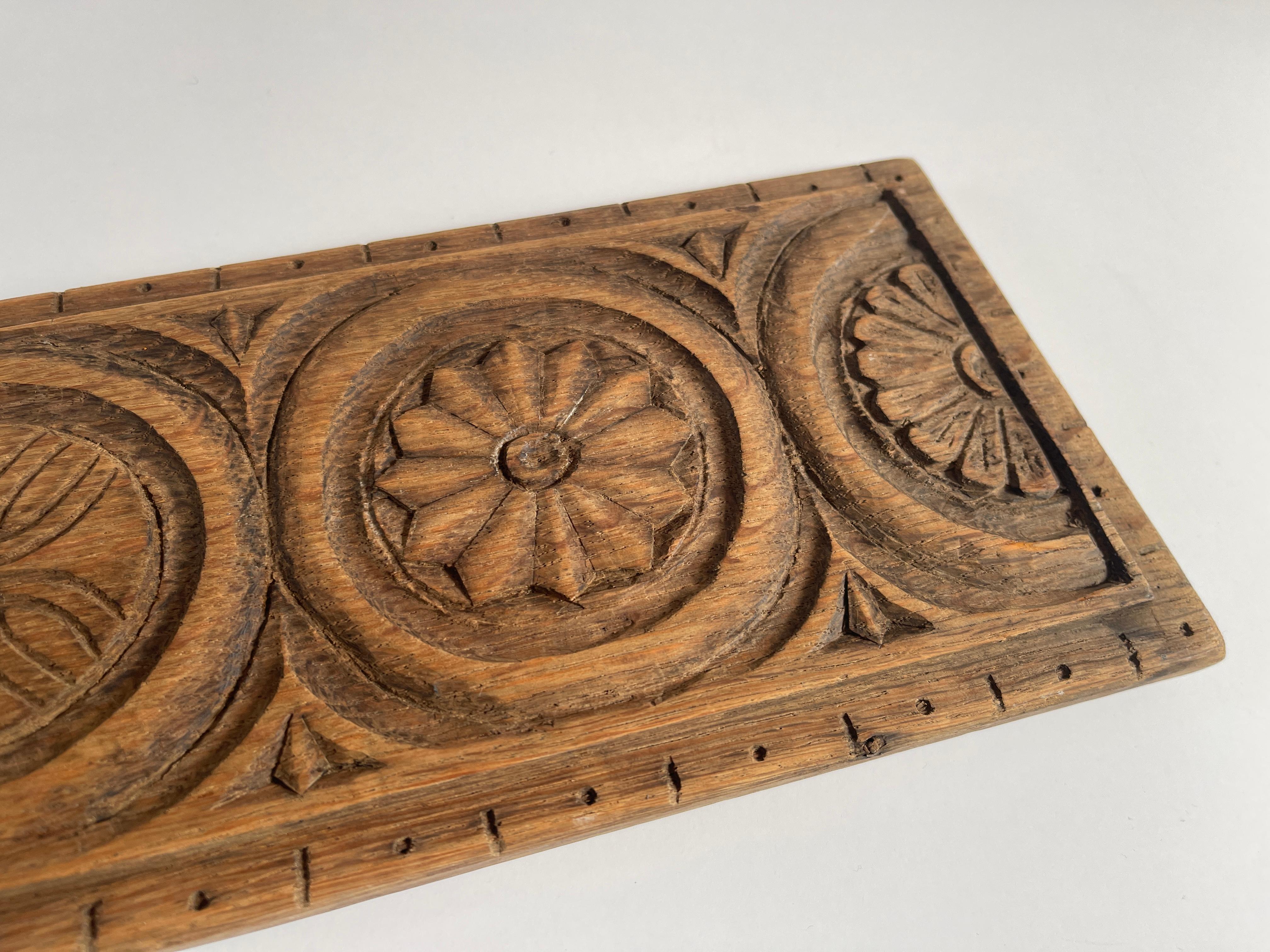Danish Scandinavian Folk Art Hand Carved Oak Mangle Board For Sale