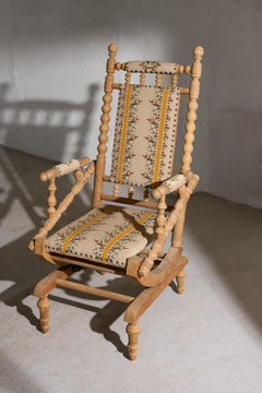 Scandinavian Folk Art Rocking Chair in Oak