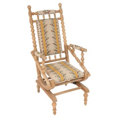 Scandinavian Folk Art Rocking Chair in Oak