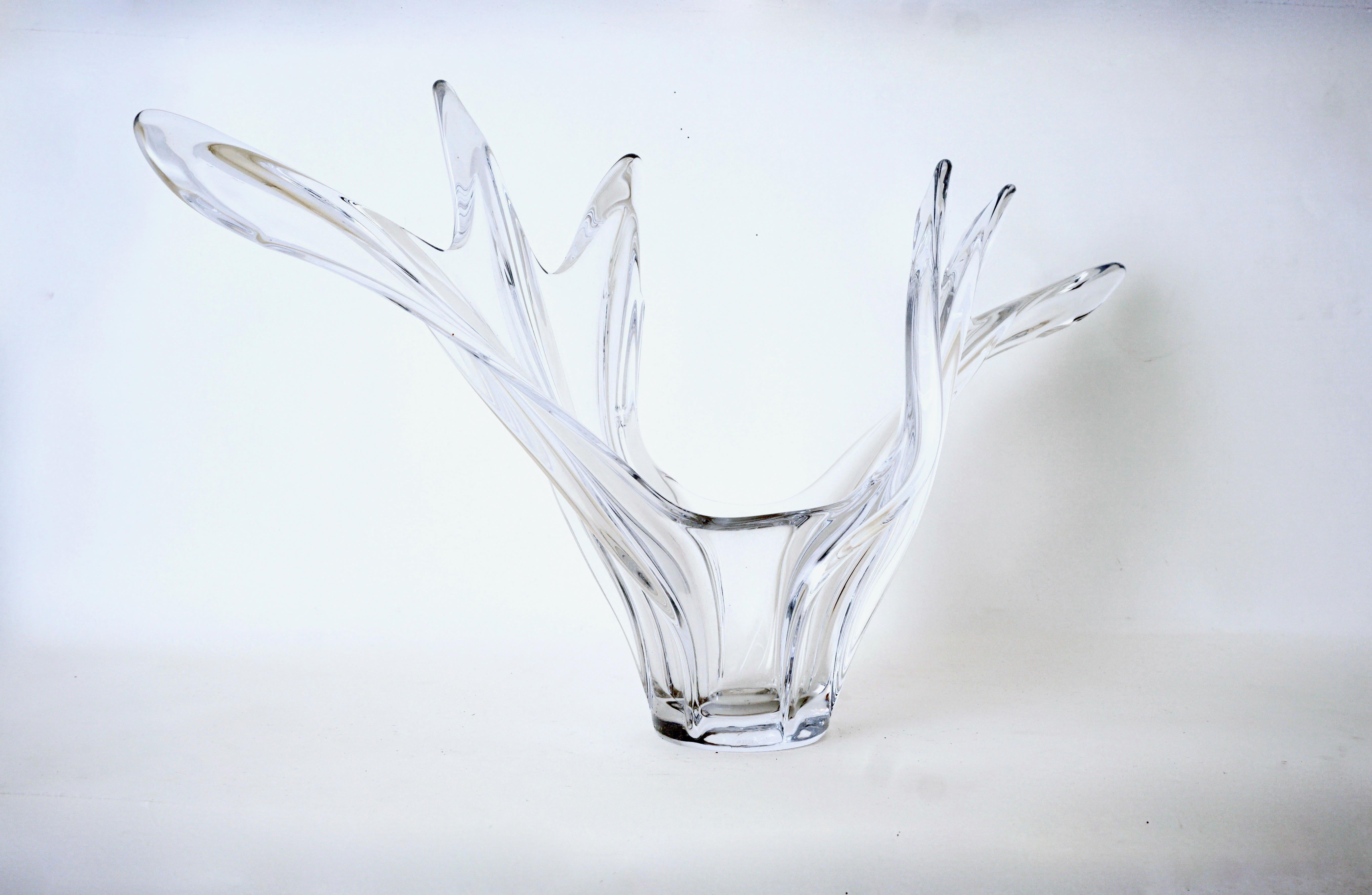Scandinavian Free Form Hand Blown Glass Sculpture In Excellent Condition In Wilton, CT
