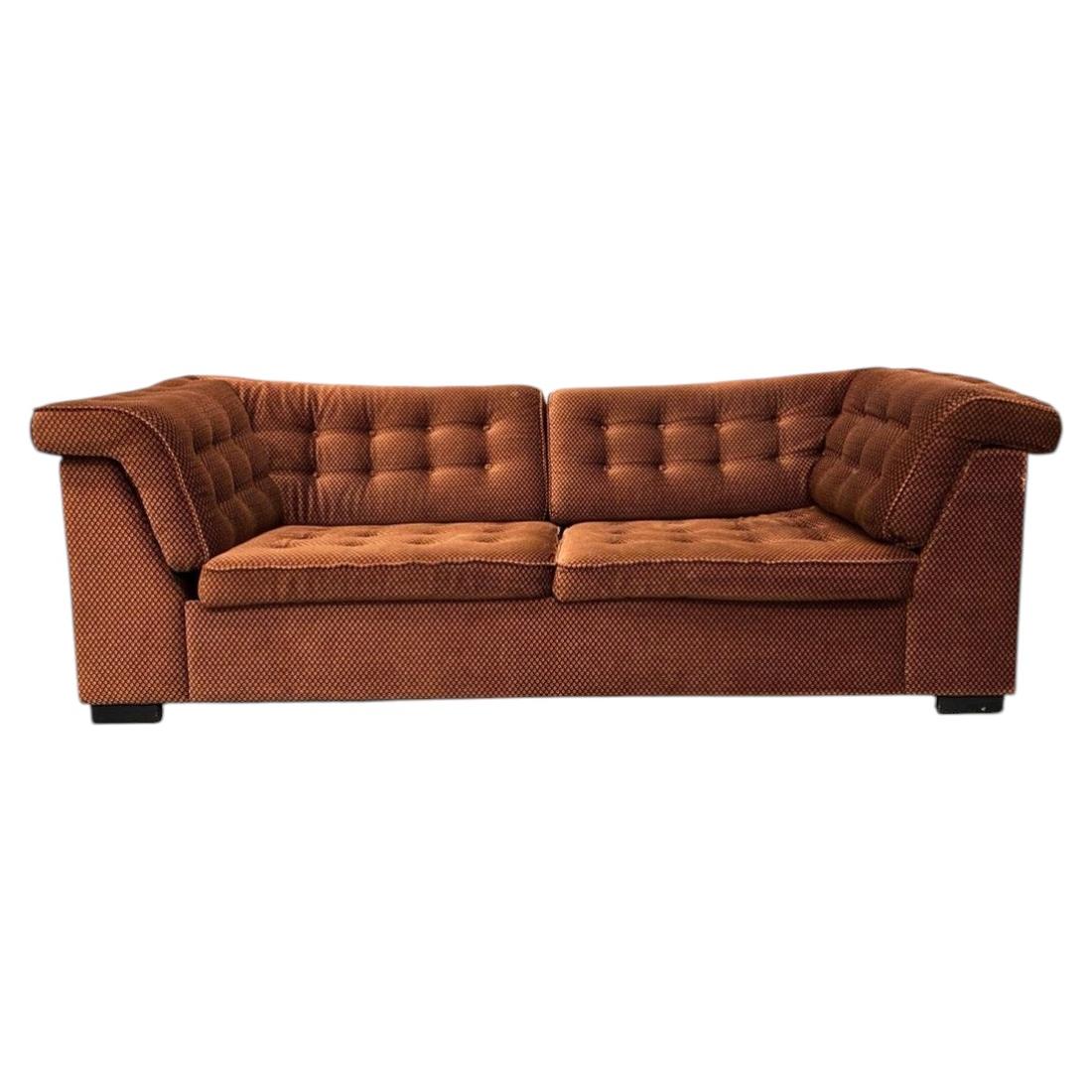Escandinavo cama de matrimonio sofá cama tufted 1970s hermoso Diseño Bajo largo