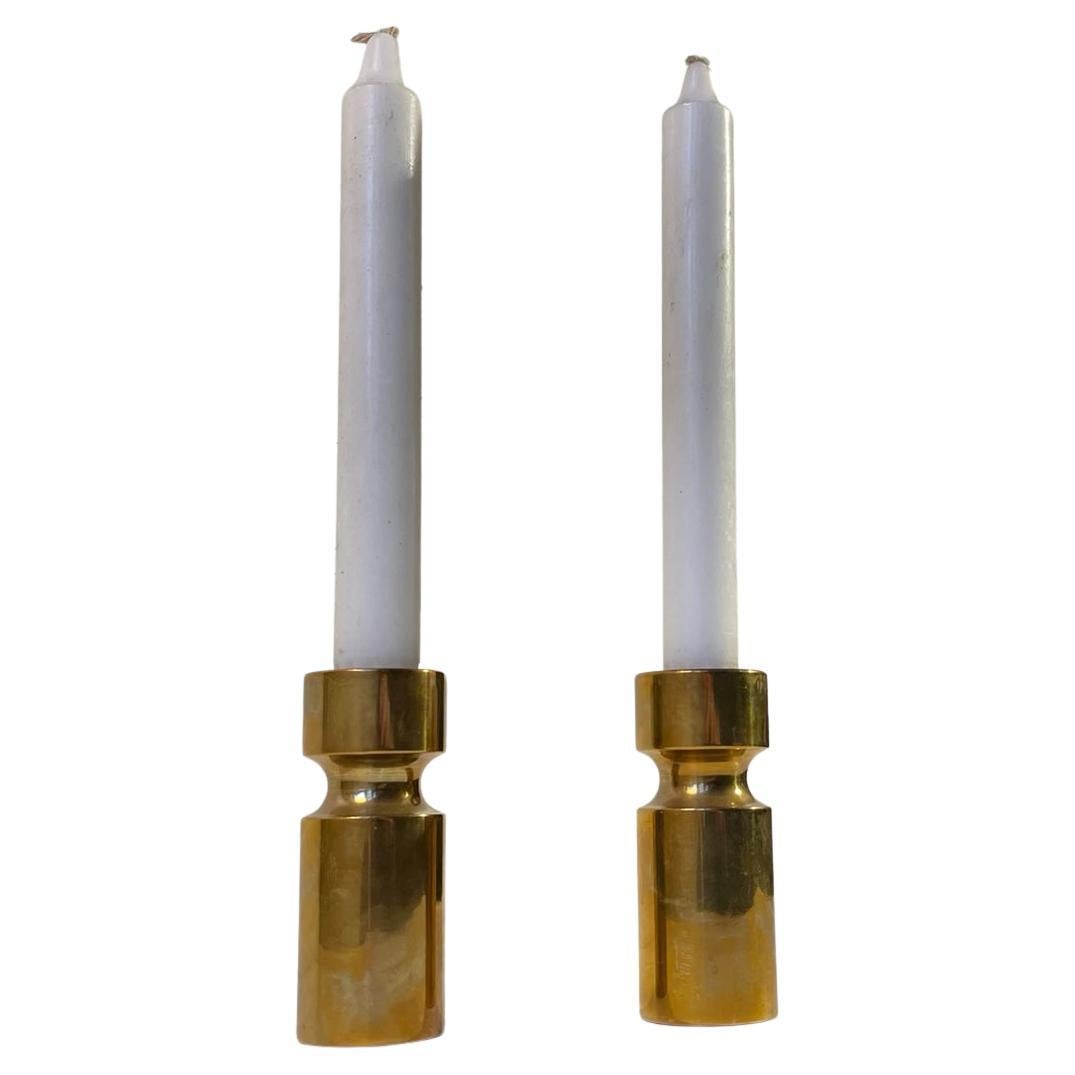 Scandinavian Functionalist Candlesticks in Bronze