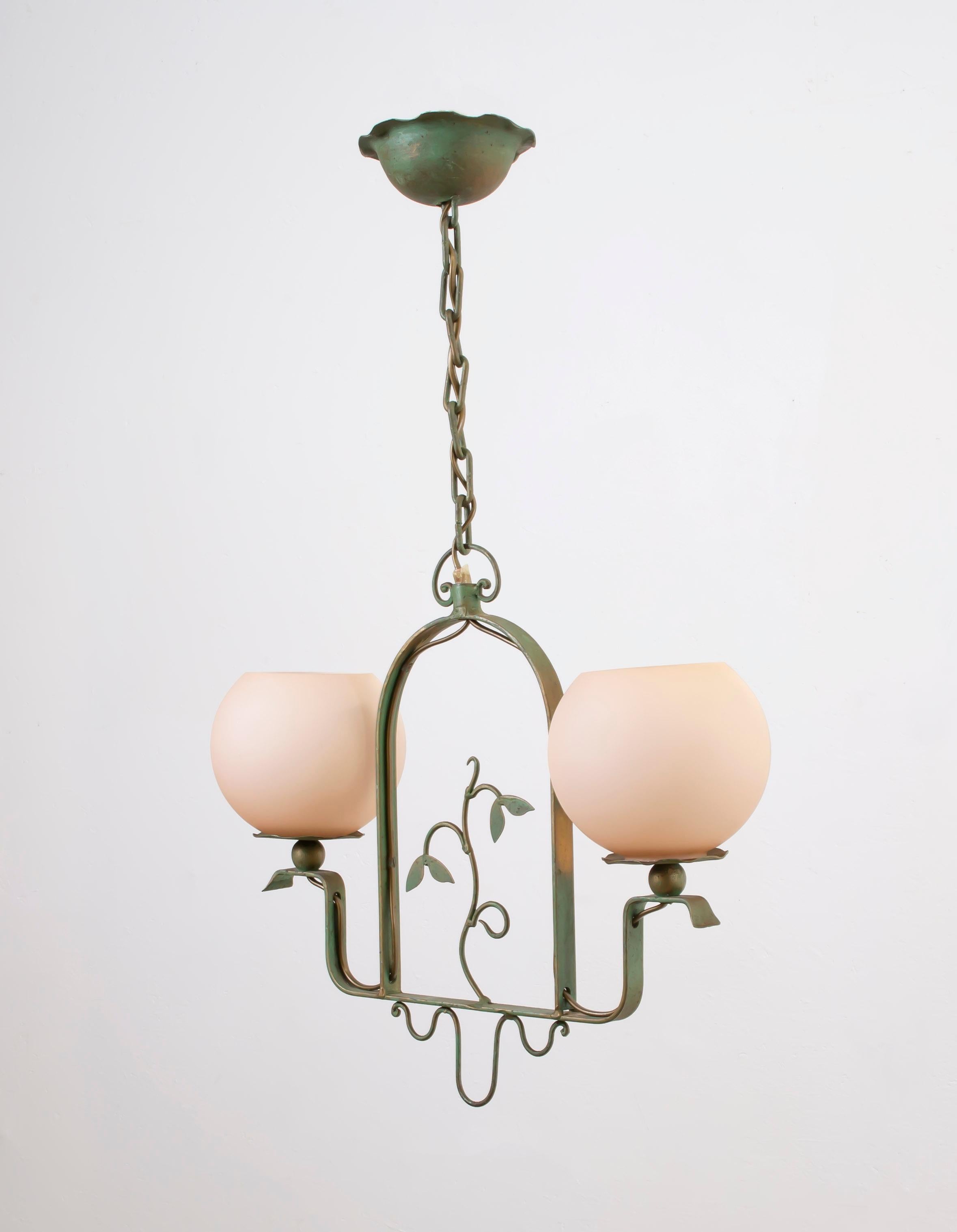 Scandinavian Functionalist Ceiling Light, Norway, 1950s In Good Condition In Oslo, NO