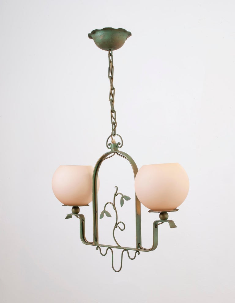 Scandinavian Functionalist Ceiling Light, Norway, 1950s In Good Condition For Sale In Oslo, NO