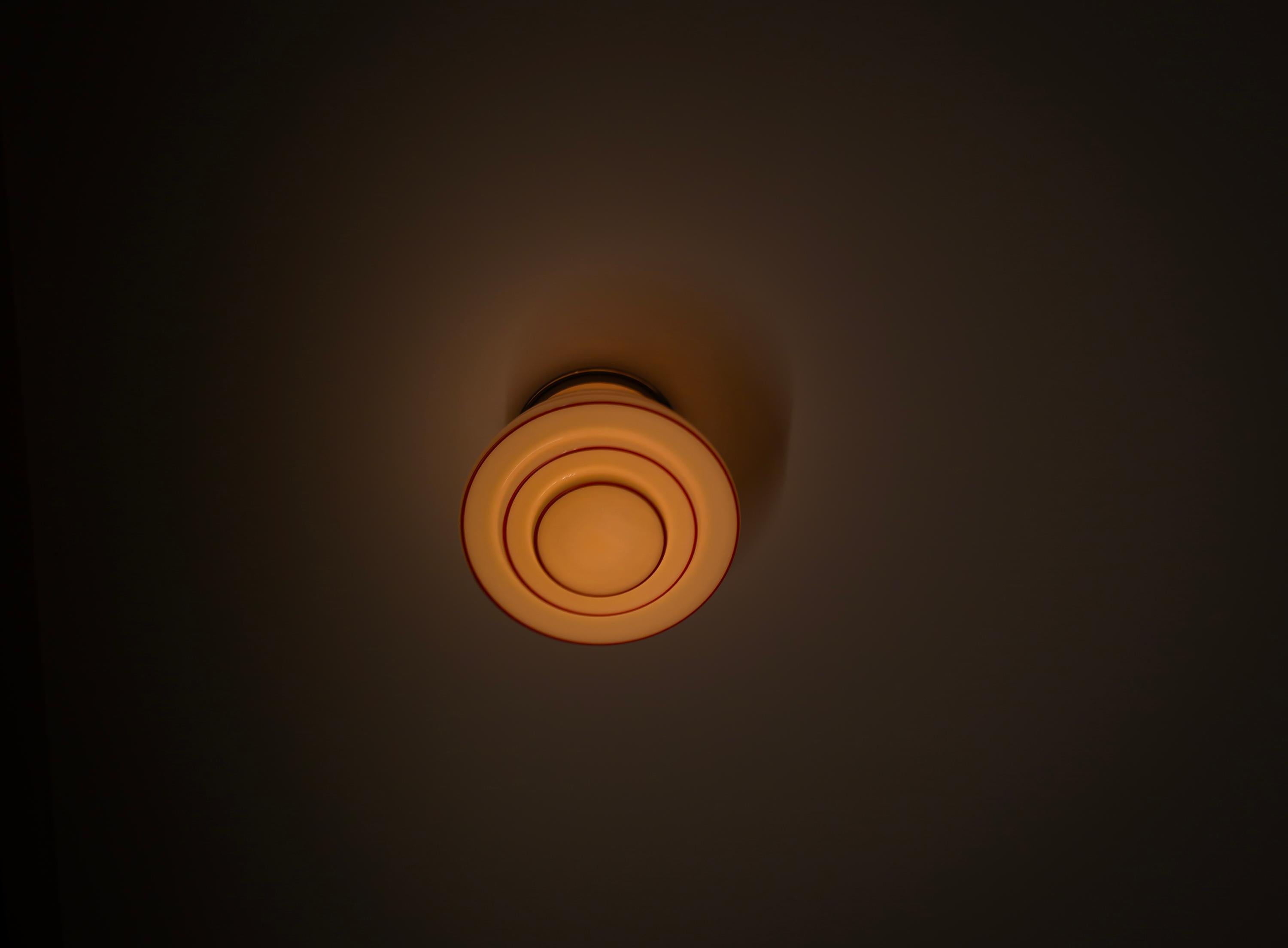 Scandinavian Functionalist Flush Mount Ceiling Light, 1950s For Sale 3