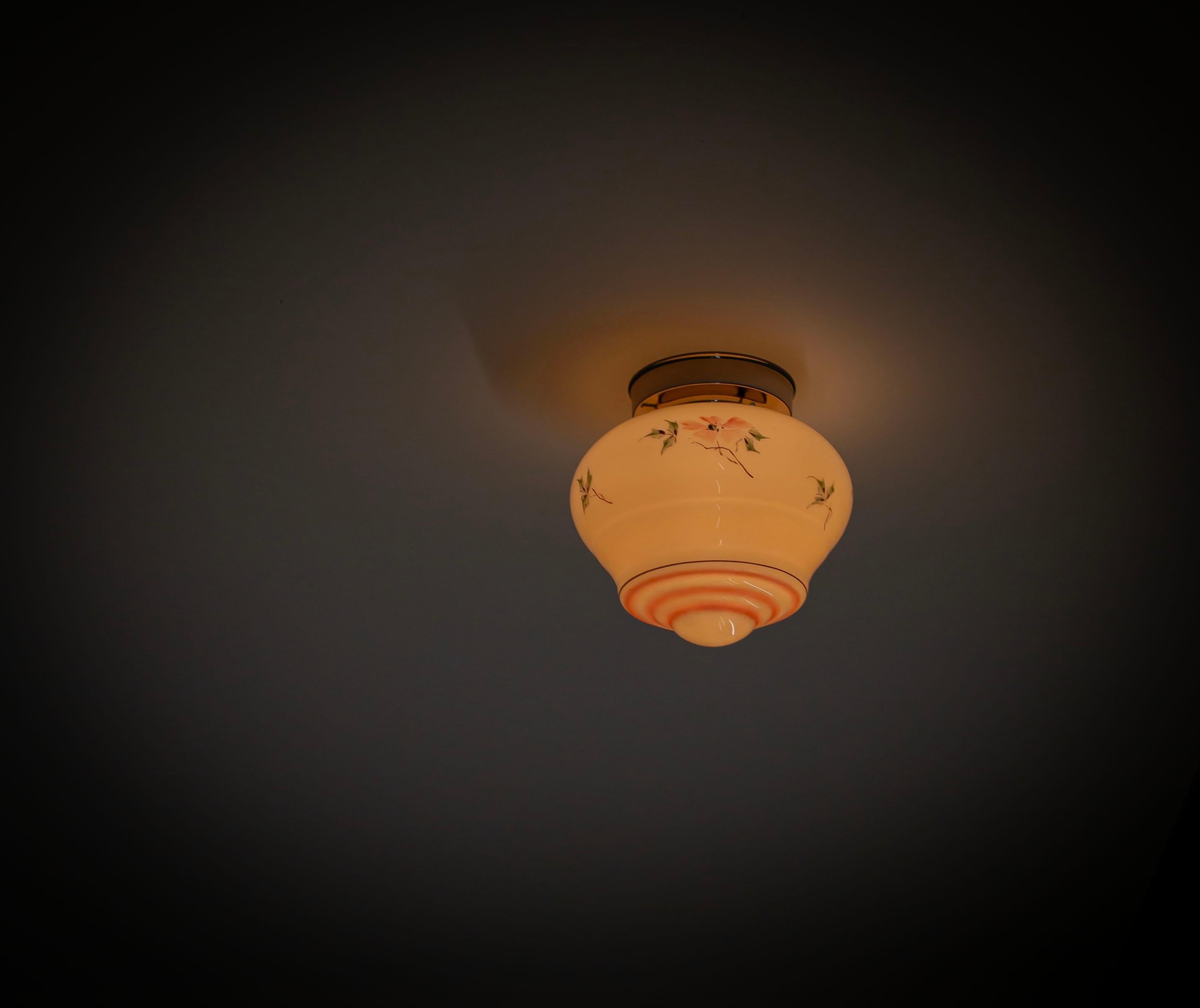 Scandinavian Functionalist Flush Mount Ceiling Light, 1950s For Sale 3