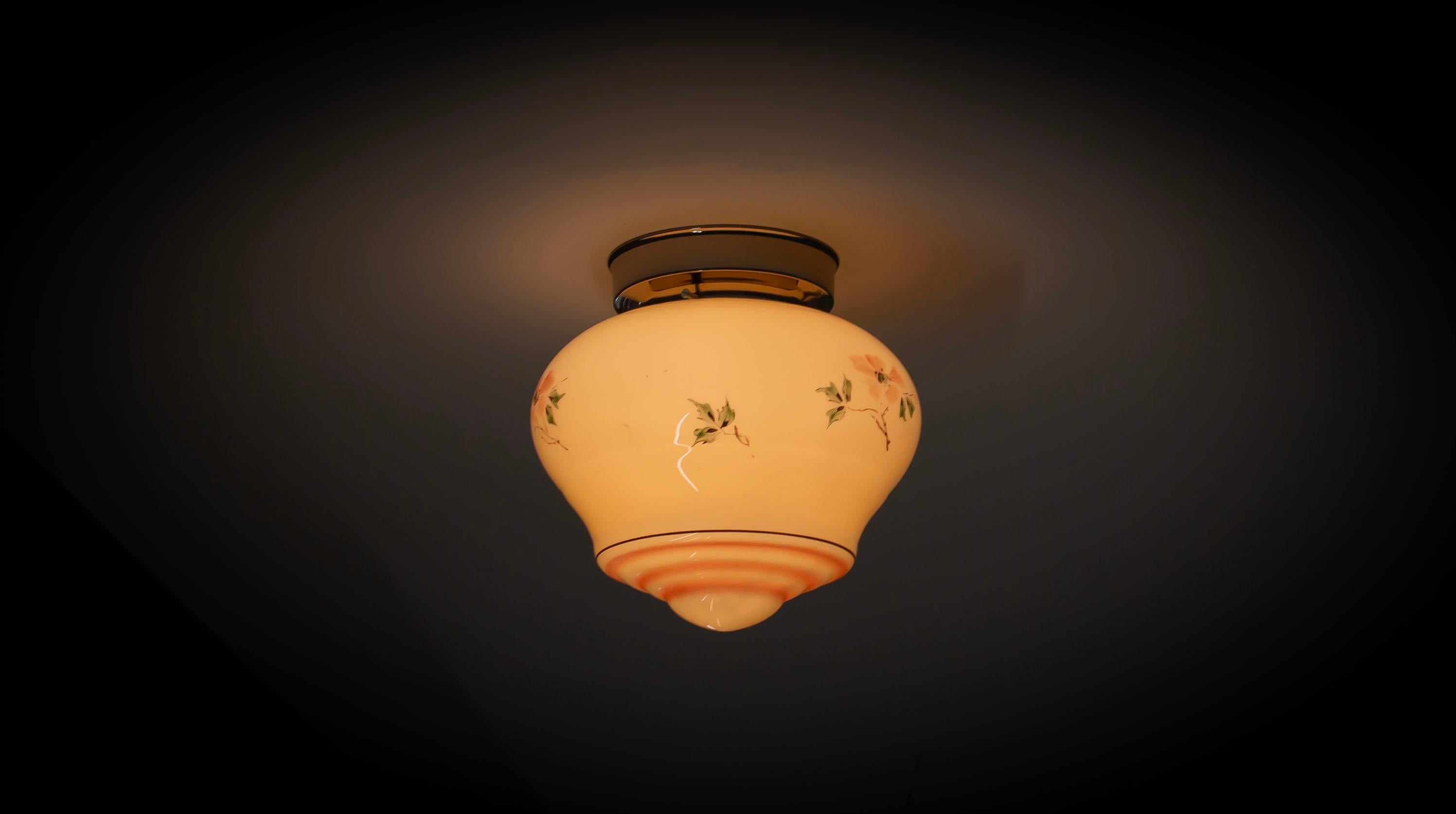 Scandinavian Functionalist Flush Mount Ceiling Light, 1950s For Sale 4