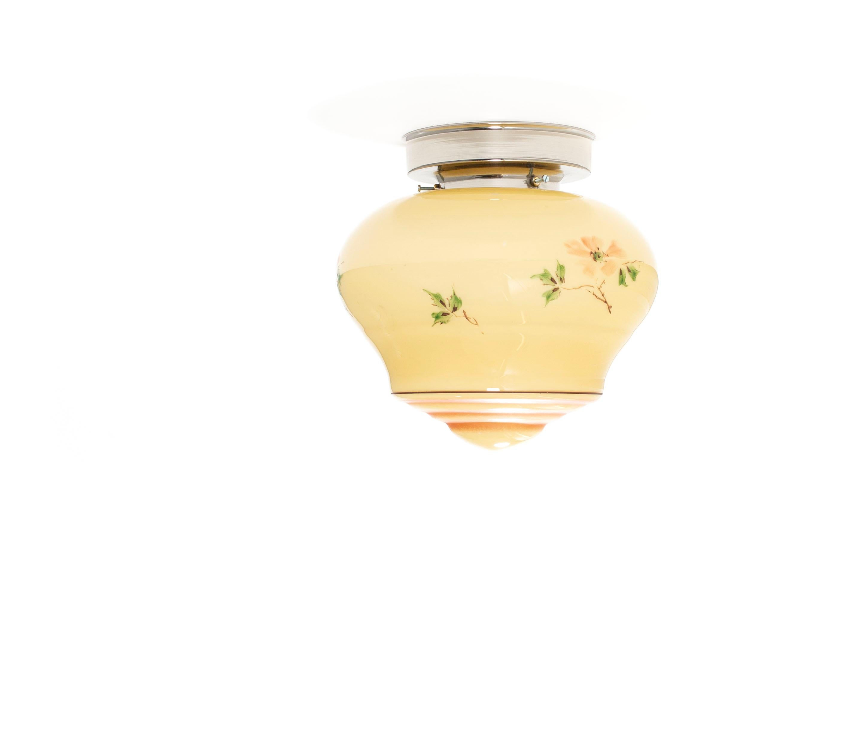 Norwegian Scandinavian Functionalist Flush Mount Ceiling Light, 1950s For Sale