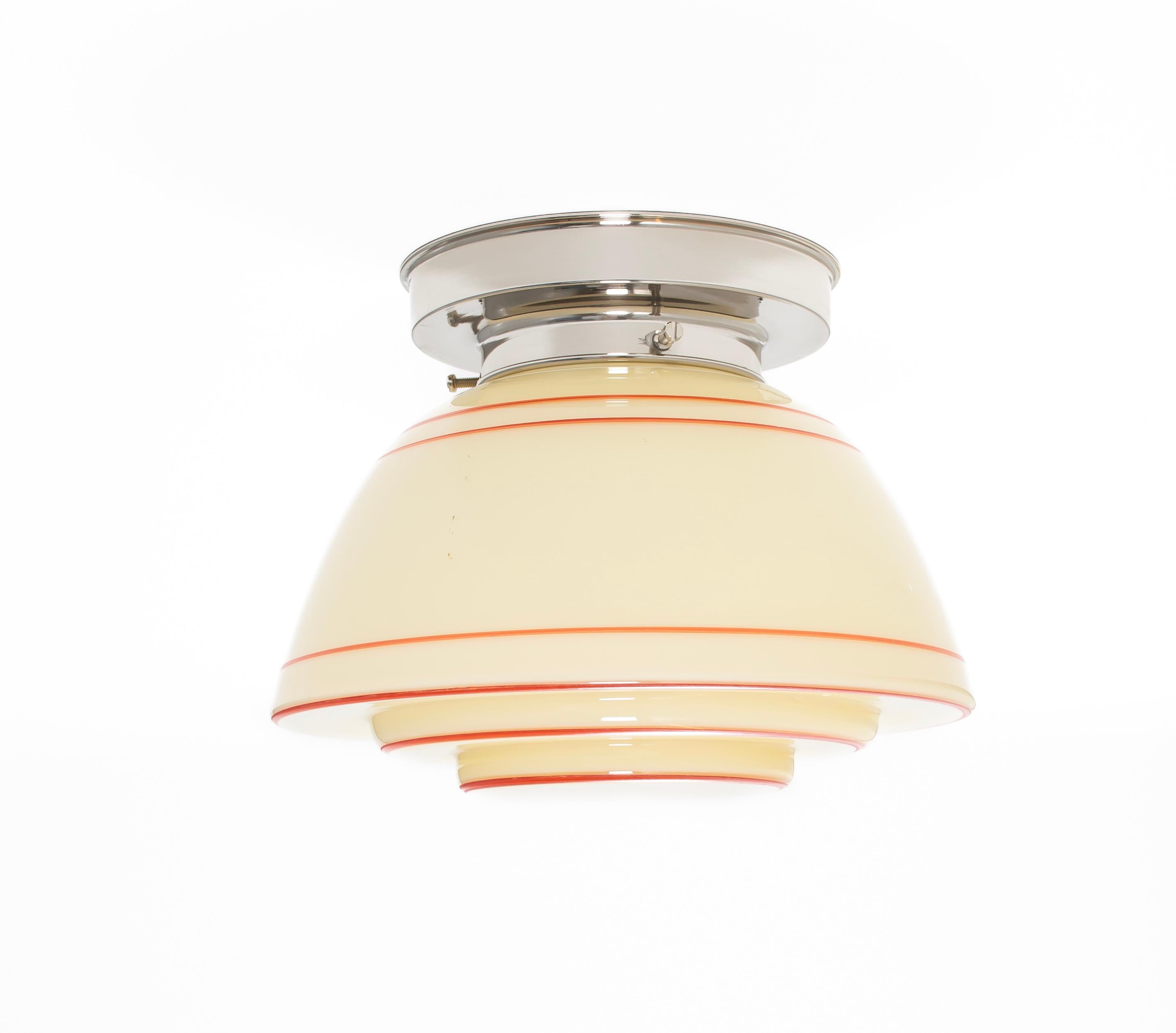 Scandinavian Functionalist Flush Mount Ceiling Light, 1950s In Good Condition For Sale In Oslo, NO