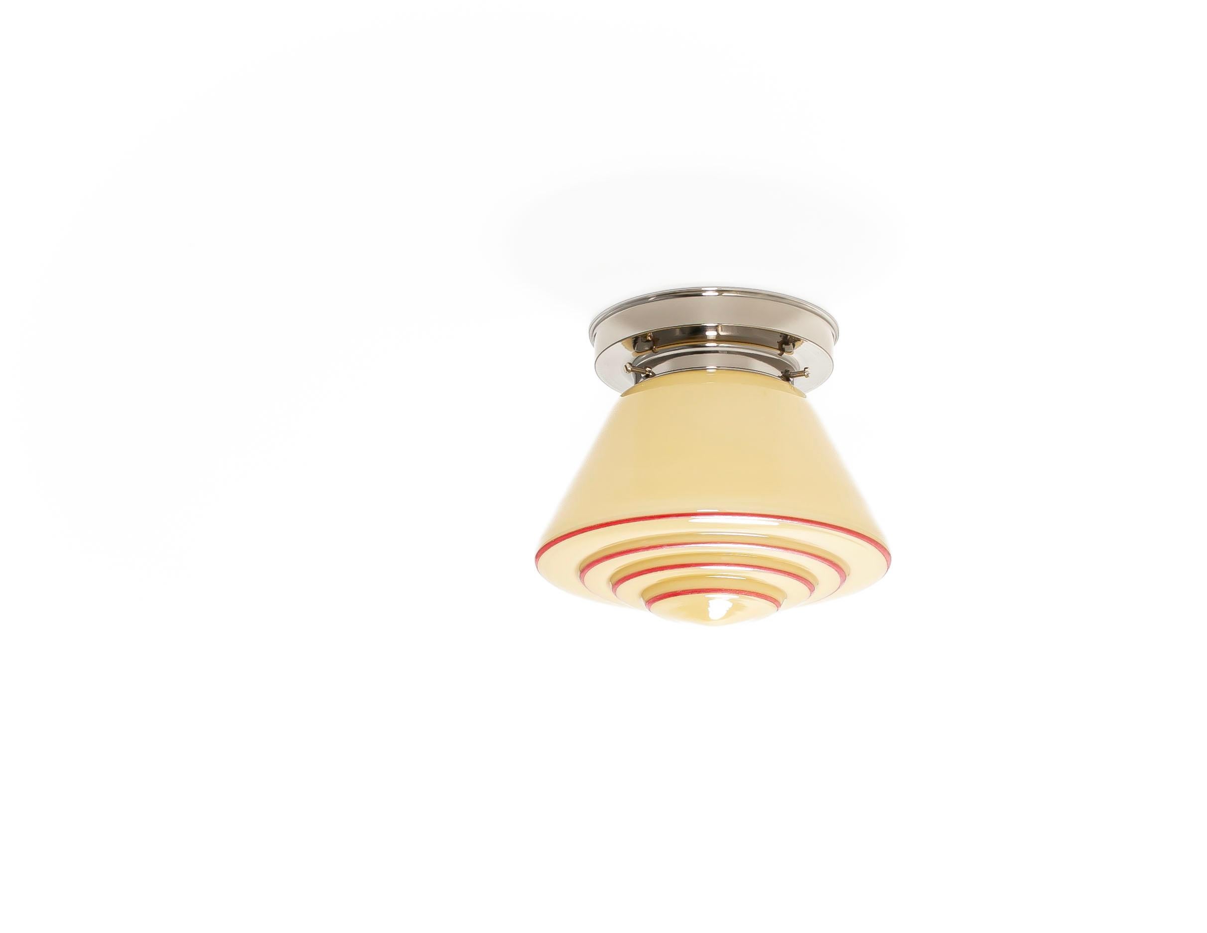 Scandinavian Functionalist Flush Mount Ceiling Light, 1950s In Good Condition For Sale In Oslo, NO