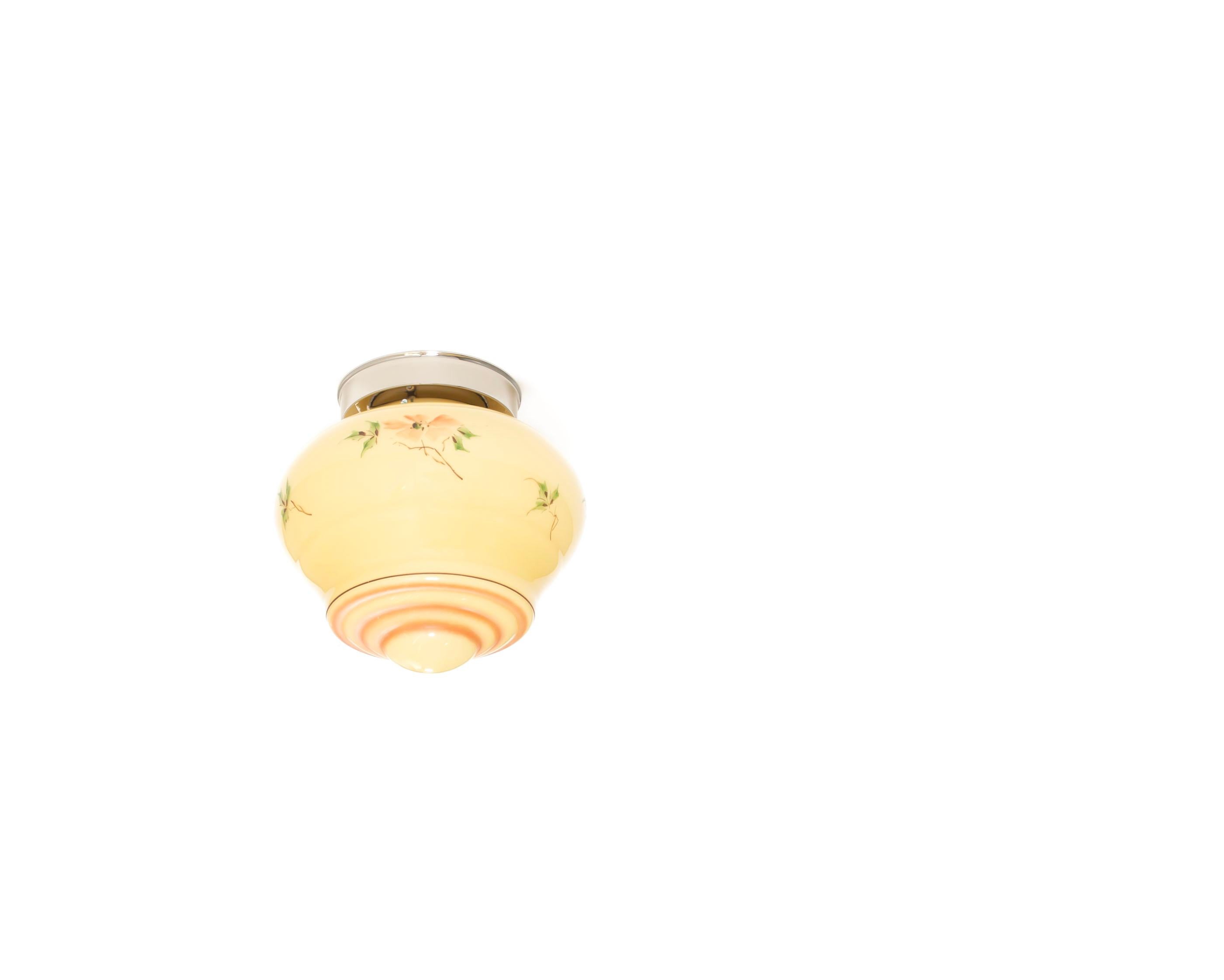 Mid-20th Century Scandinavian Functionalist Flush Mount Ceiling Light, 1950s For Sale