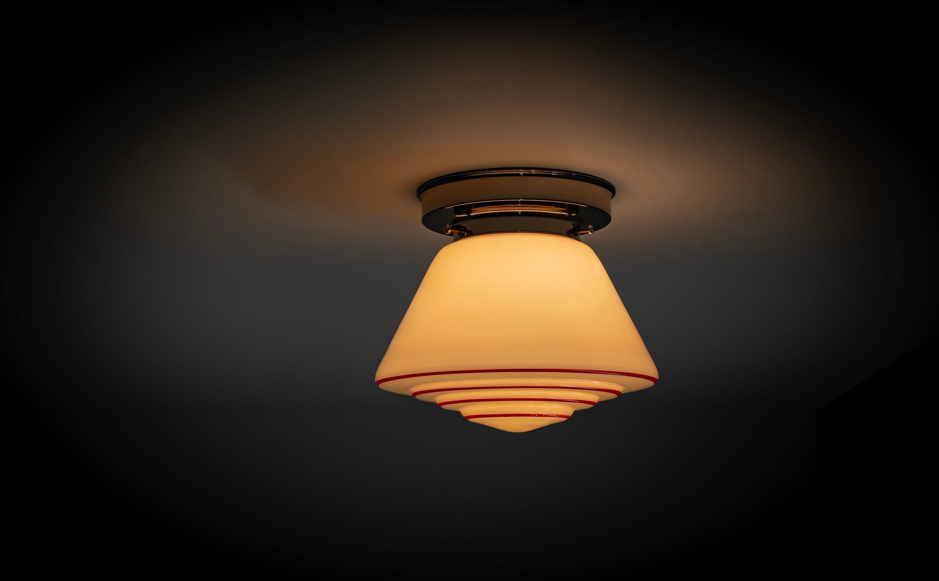 Scandinavian Functionalist Flush Mount Ceiling Light, 1950s For Sale 1