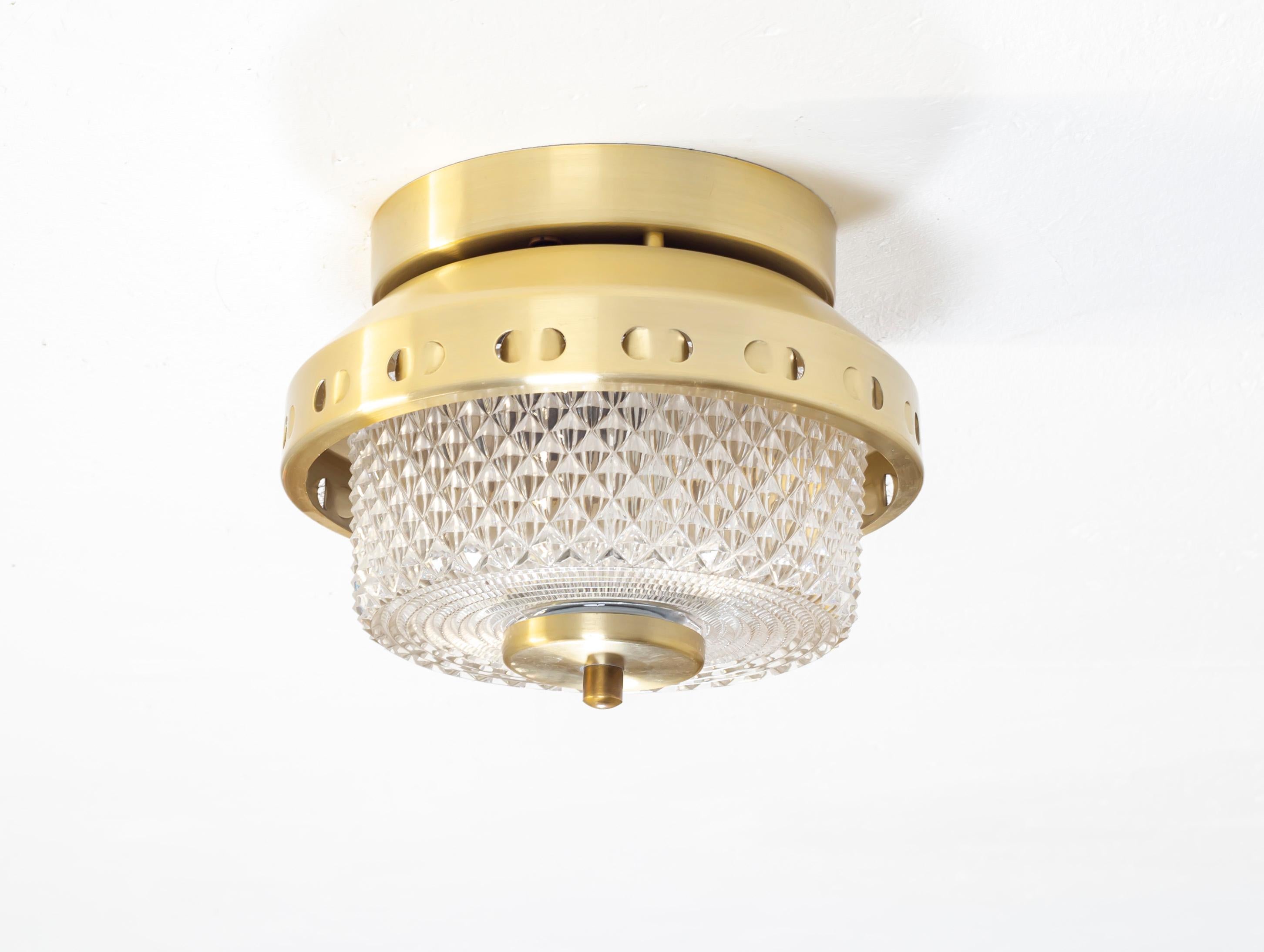 Mid-Century Modern Scandinavian Functionalist Flushmount Hallway Light, 1970s