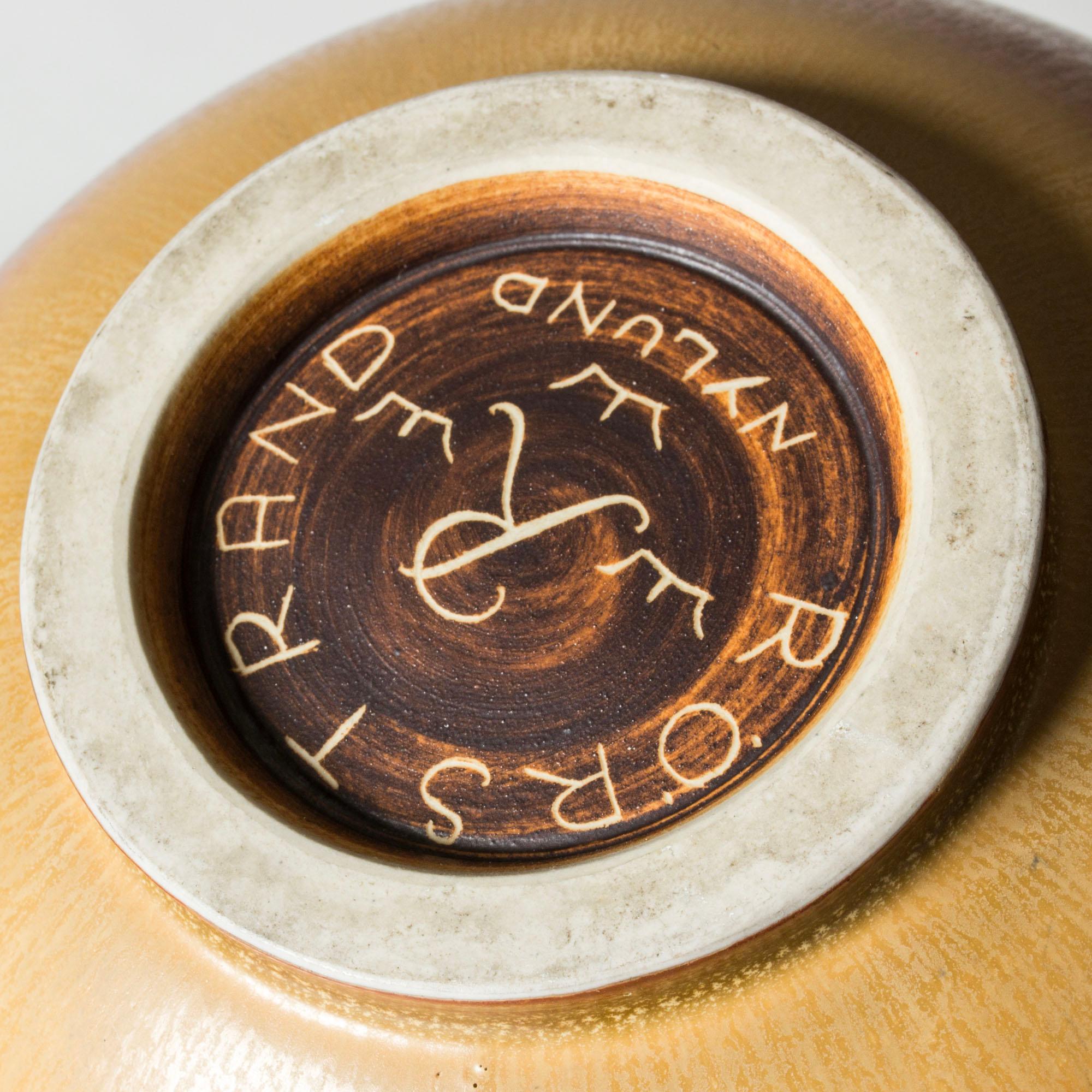 Mid-20th Century Scandinavian Functionalist Stoneware Vase by Gunnar Nylund, 1940s For Sale