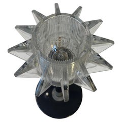 Scandinavian Functionalist Table Lamp with Star Glass Shade, 1940s