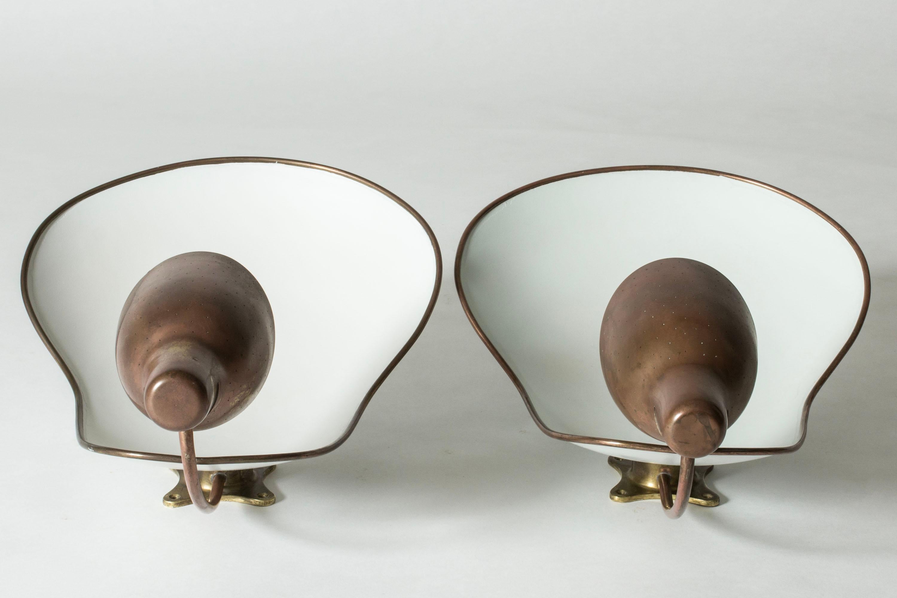Scandinavian Modern Scandinavian Functionalist Wall Lights by Carl-Axel Acking, Sweden, 1930s For Sale