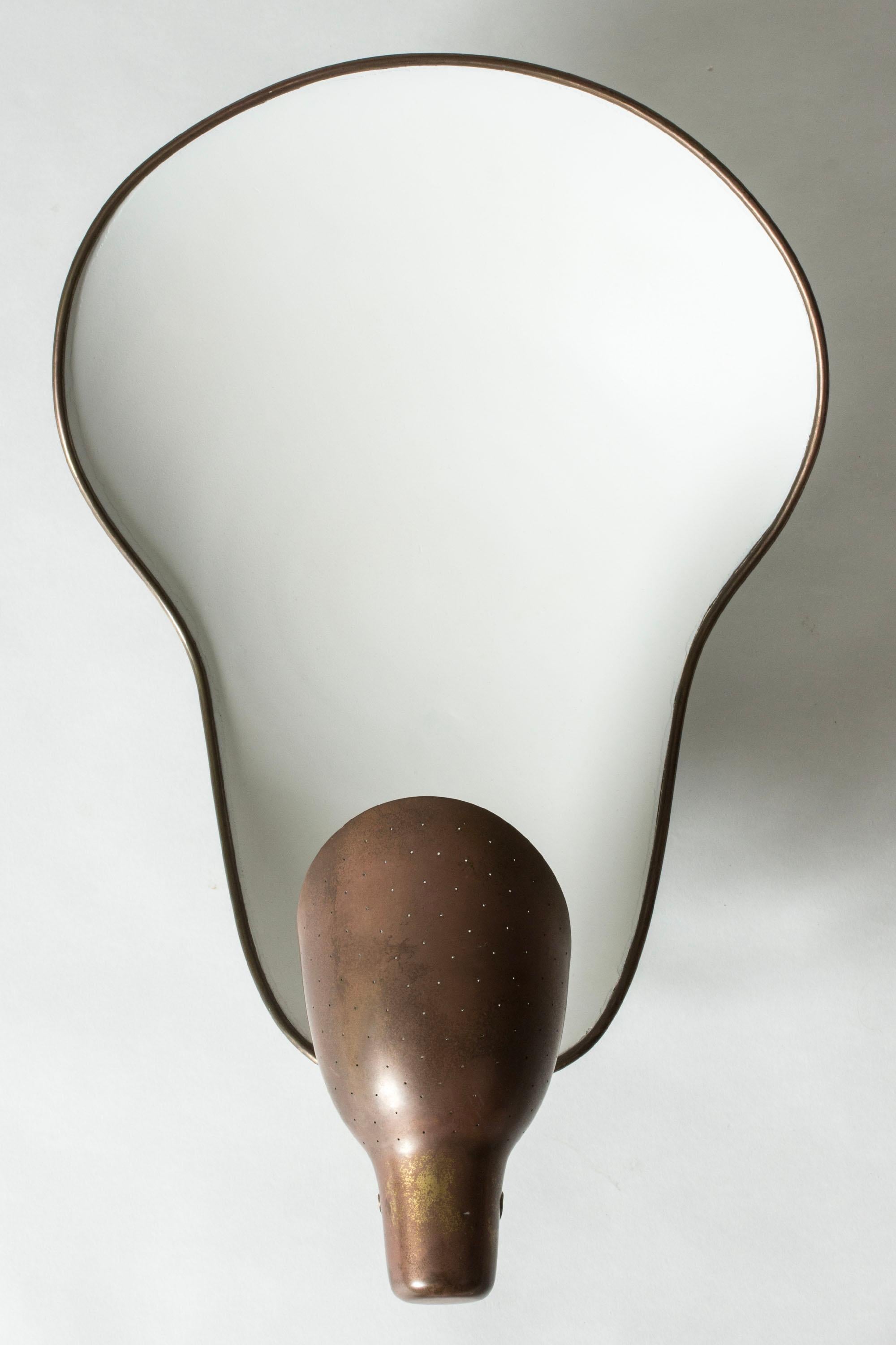 Brass Scandinavian Functionalist Wall Lights by Carl-Axel Acking, Sweden, 1930s For Sale