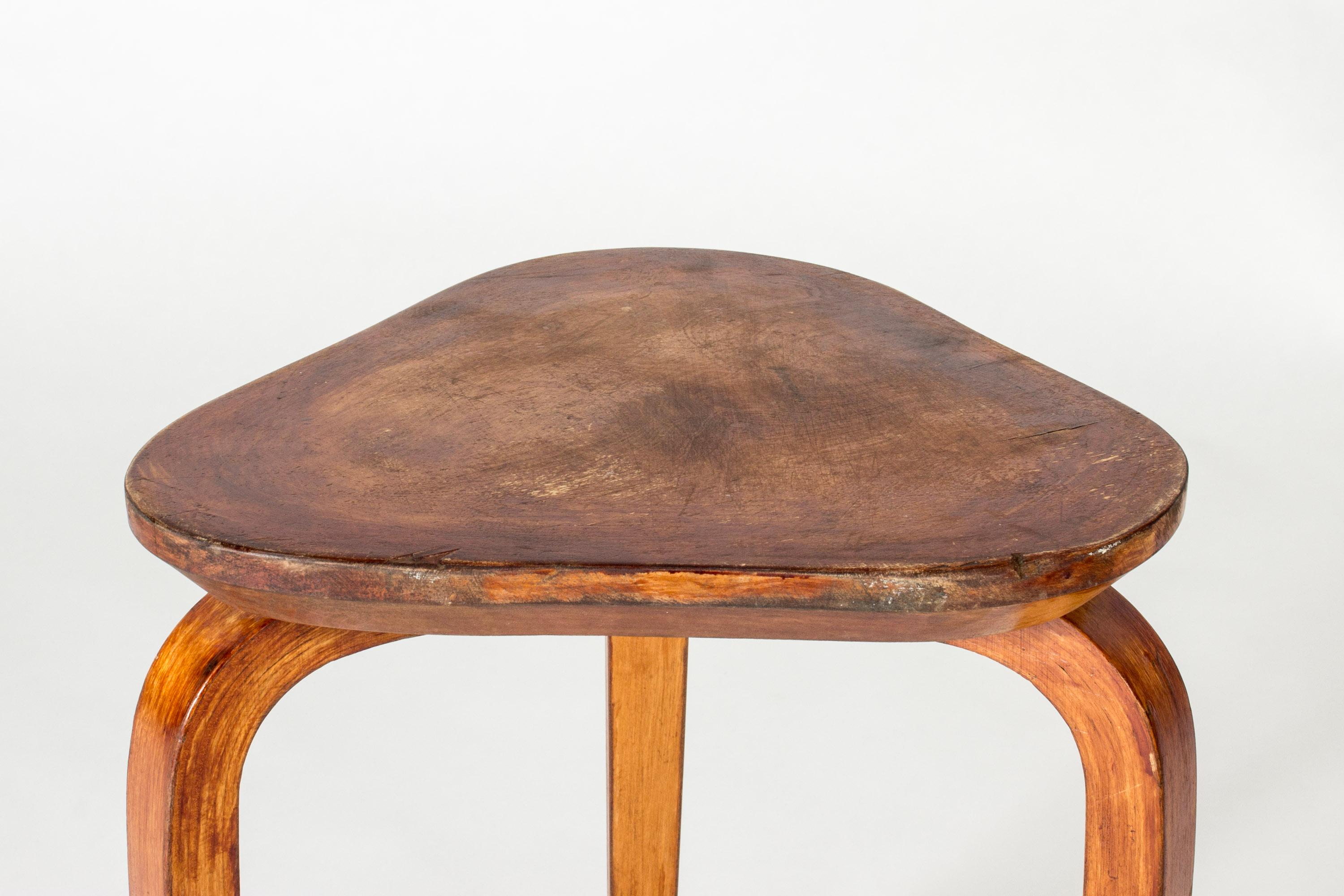 Scandinavian Functionalist Wooden Stool, G. A. Berg, Sweden, 1930s In Good Condition For Sale In Stockholm, SE