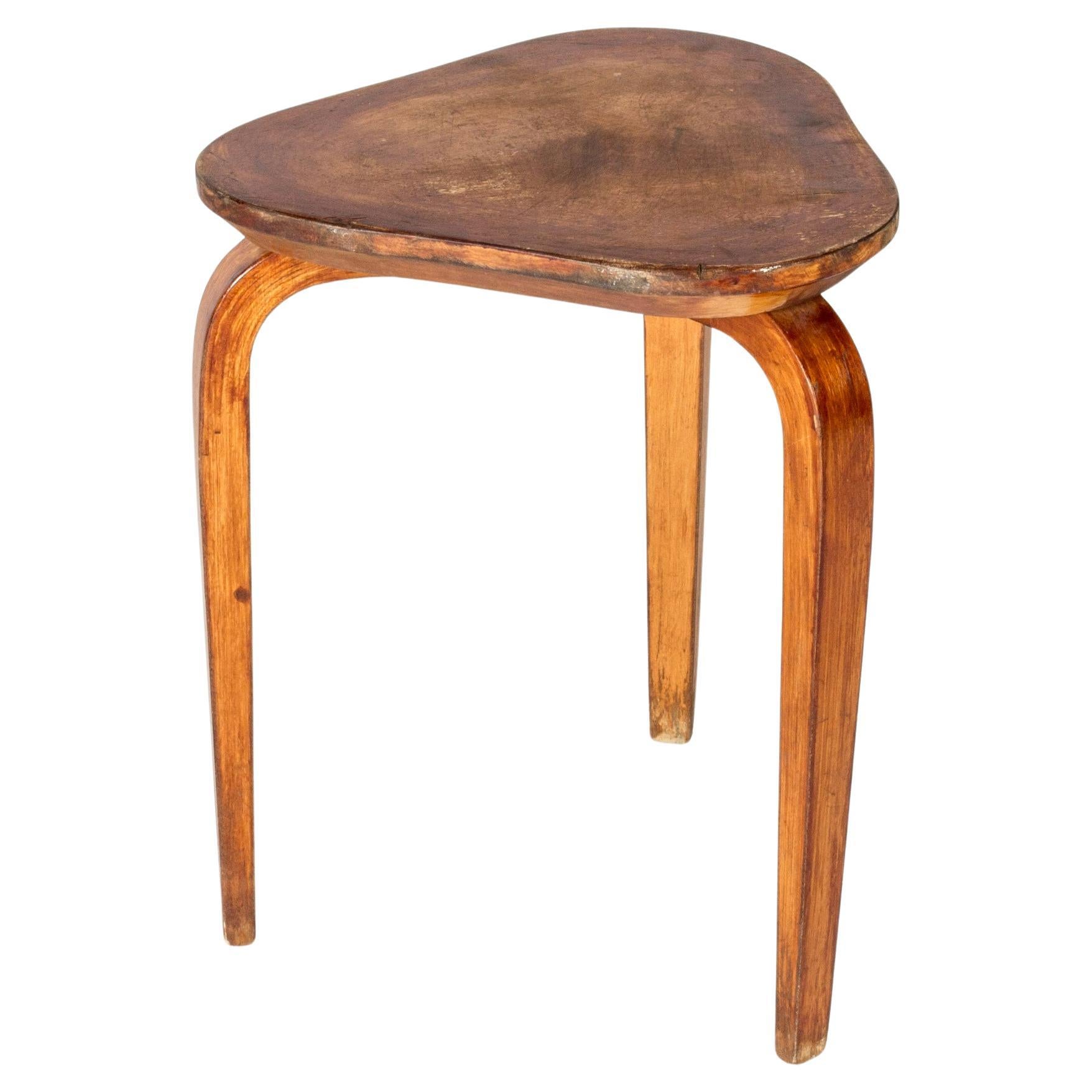 Scandinavian Functionalist Wooden Stool, G. A. Berg, Sweden, 1930s For Sale