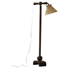 Scandinavian Funkis Floor Lamp with Original Shade, Denmark, Art Deco, 1930s