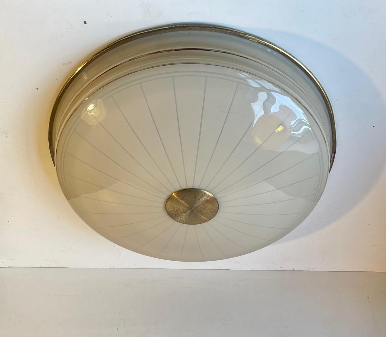 Scandinavian Funkis Flush Mount or Wall Sconce by Lyfa, 1950s In Good Condition In Esbjerg, DK