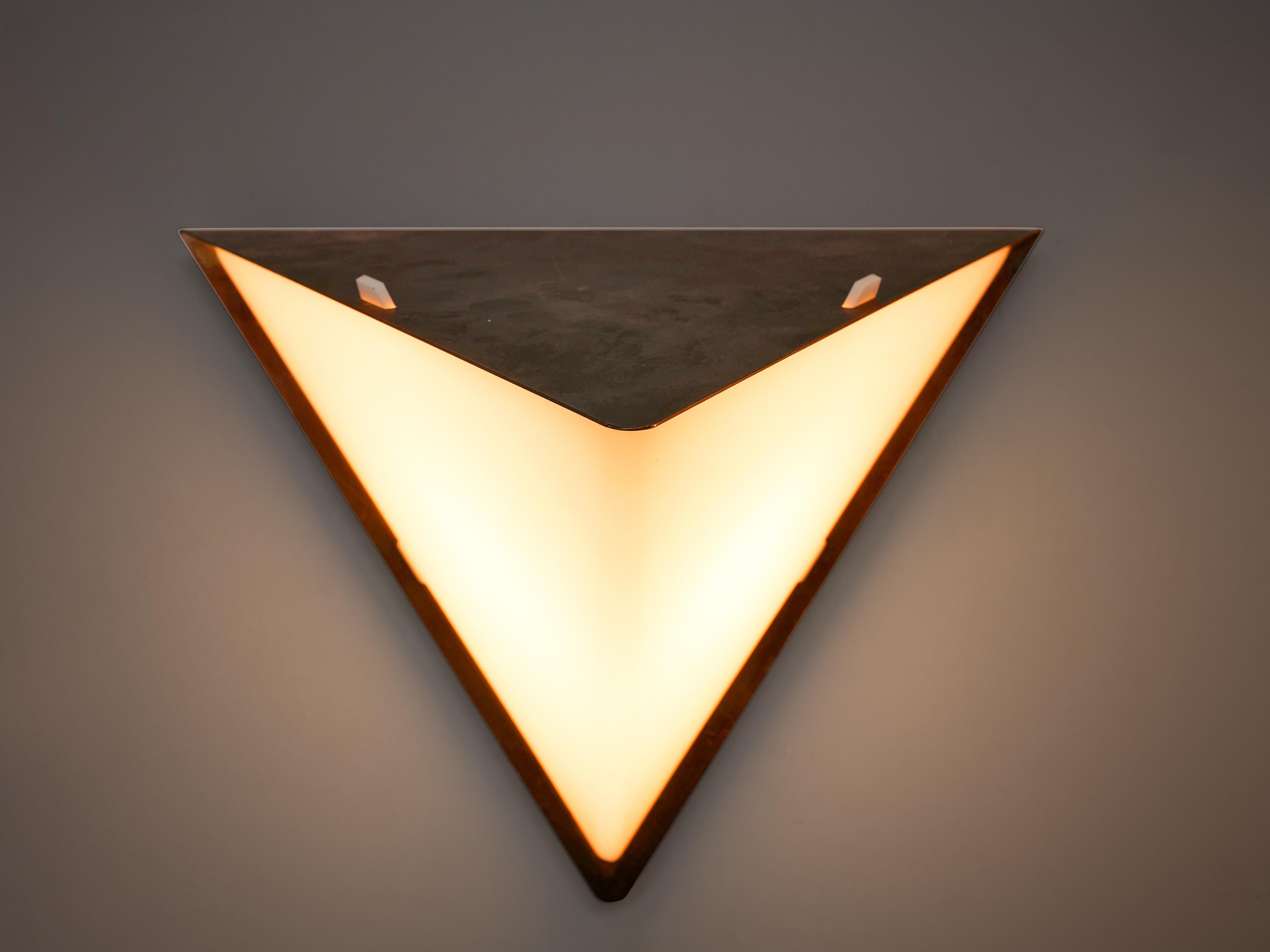 Mid-20th Century Rare Hans Agne Jakobsson Geometric Wall Lights in Copper and Akrylic