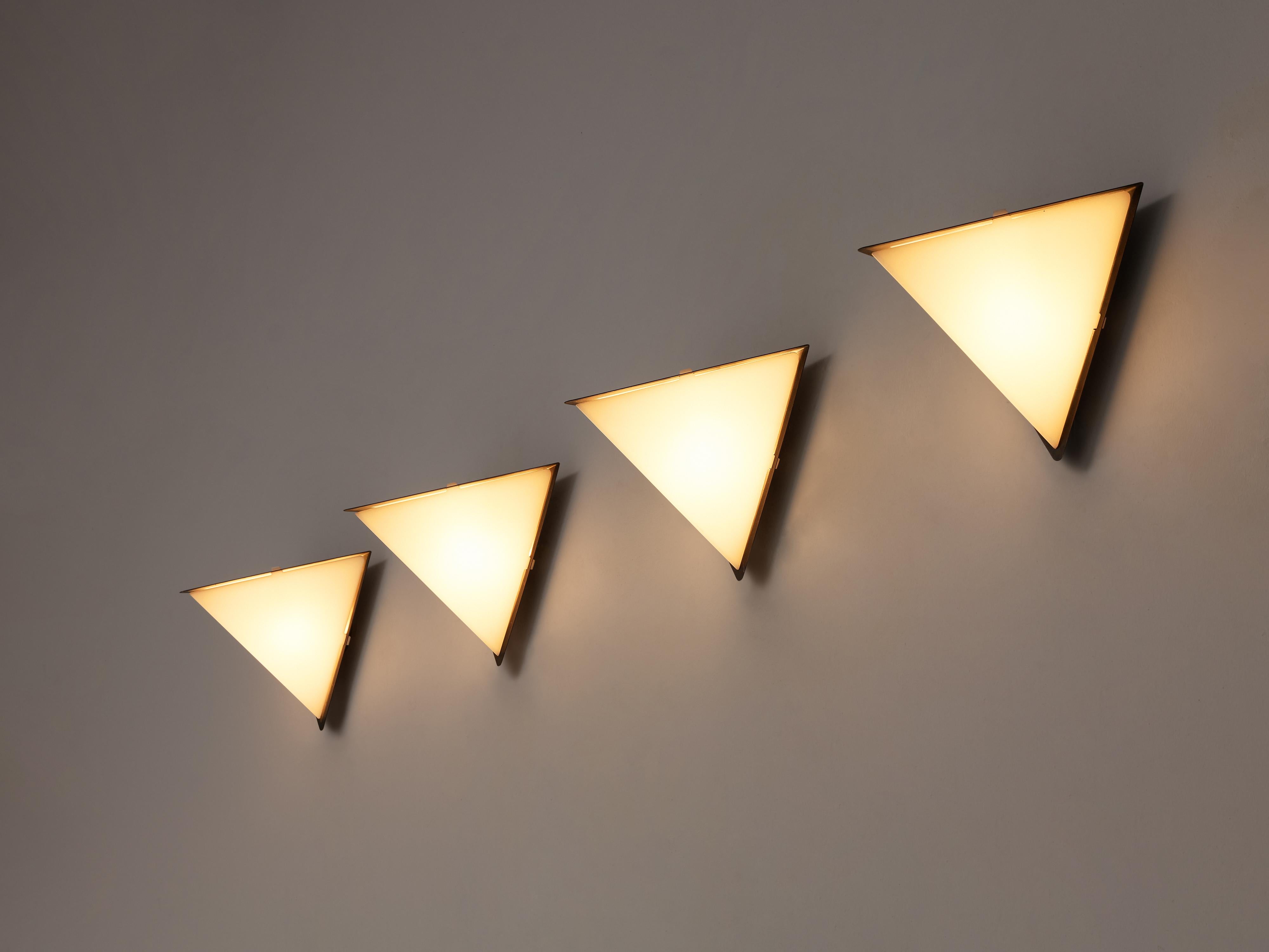 Rare Hans Agne Jakobsson Geometric Wall Lights in Copper and Akrylic 1