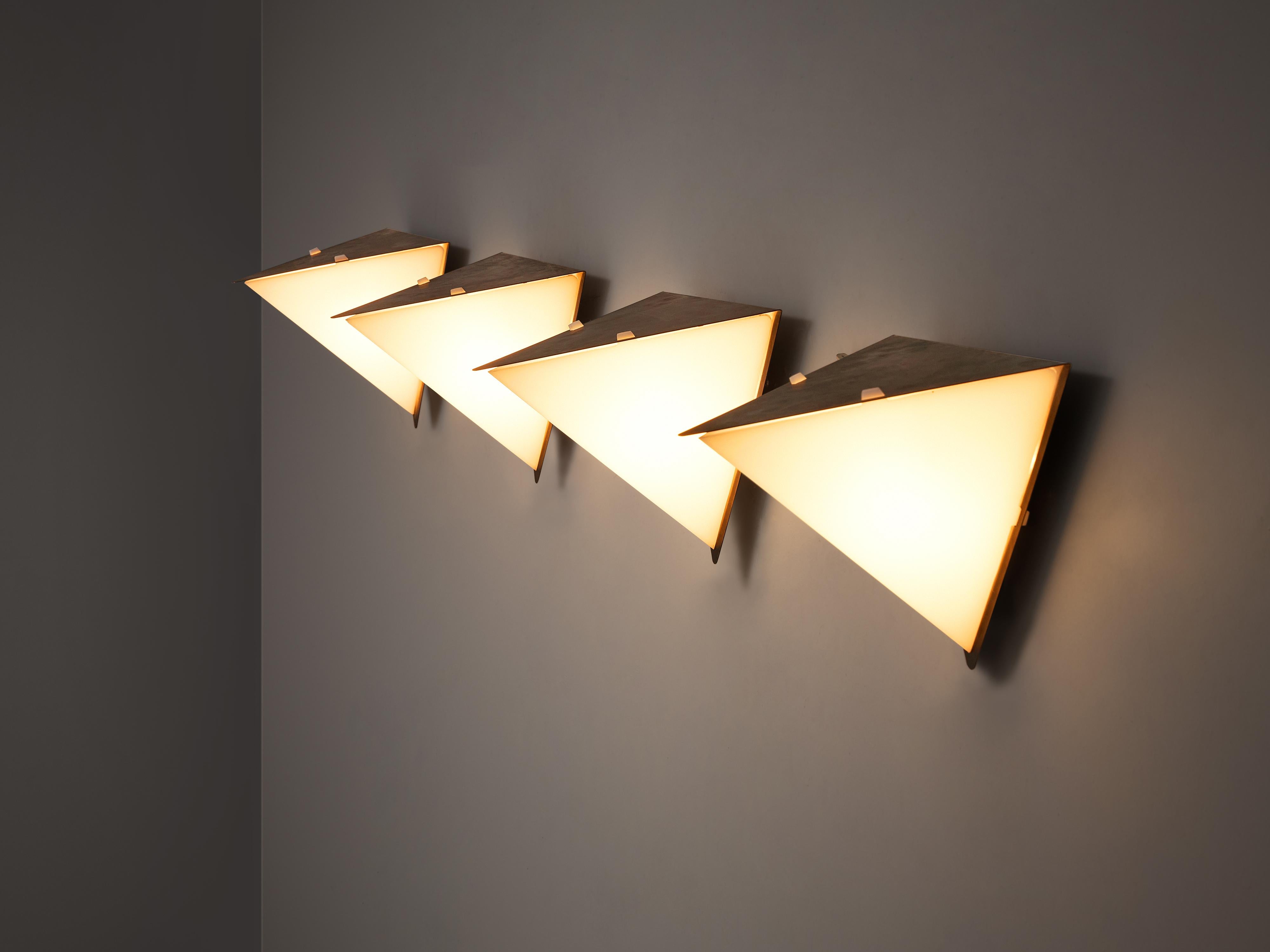 Rare Hans Agne Jakobsson Geometric Wall Lights in Copper and Akrylic 3