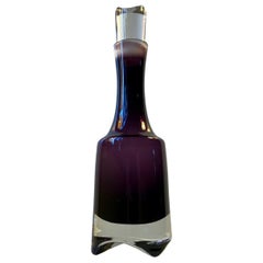 Vintage Scandinavian Gin Decanter in Purple Sommerso Glass, 1970s