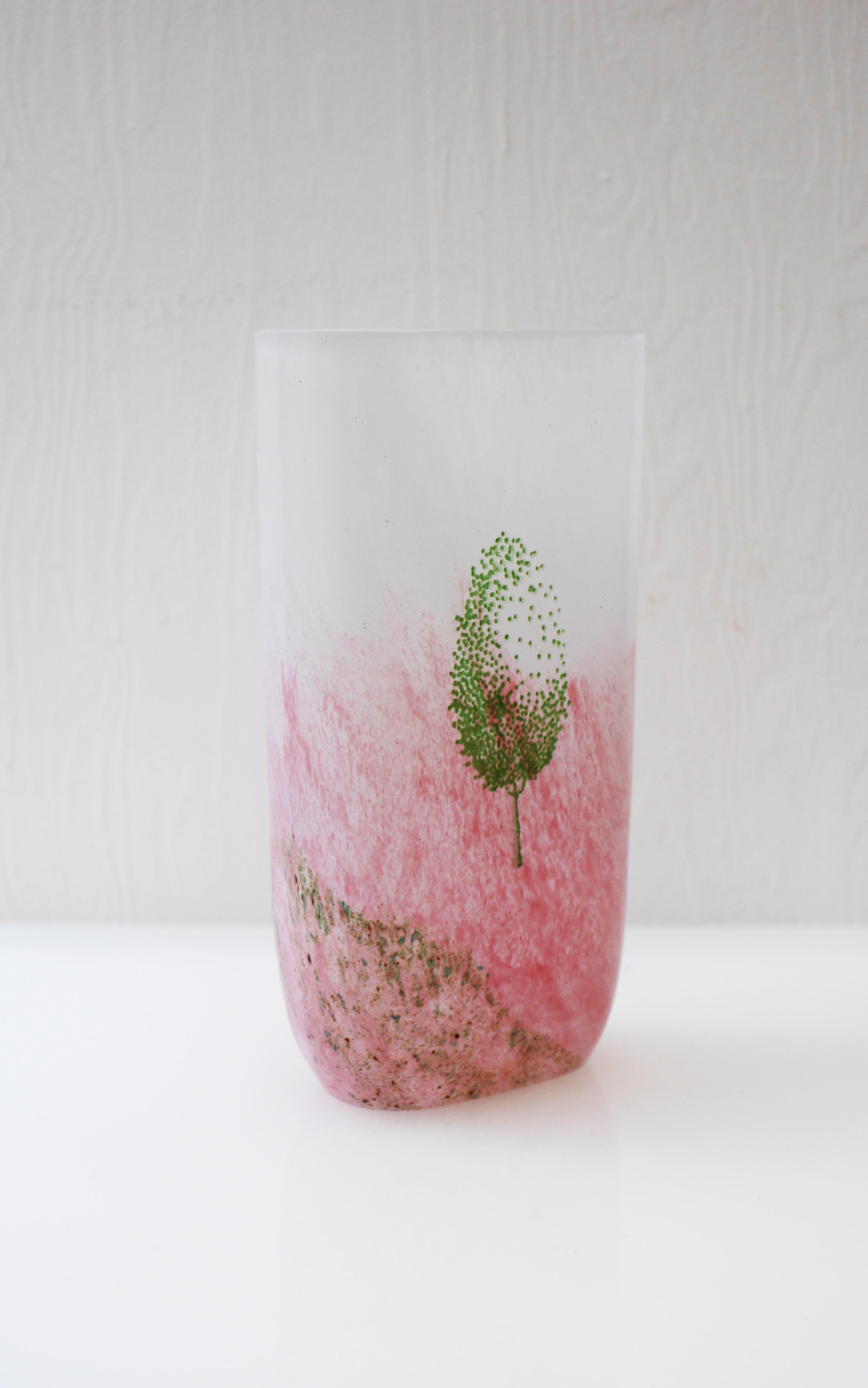 Hand-Crafted Scandinavian Glass Art Vase Known as 