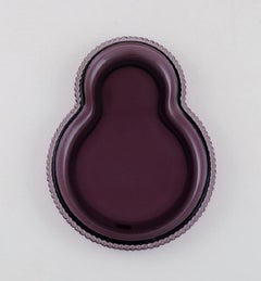 Scandinavian Glass Artist, 12 Rare Plates in Purple Art Glass, 1960s-70s