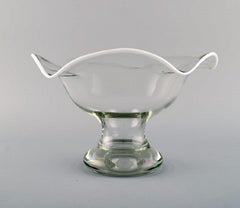 Scandinavian Glass Artist, Large Bowl in Mouth Blown Art Glass, 1960s-1970s